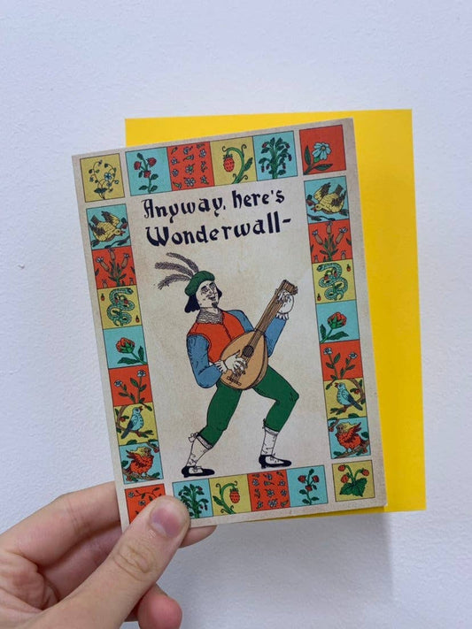 Medieval Lute Birthday Greeting Card "Wonderwall