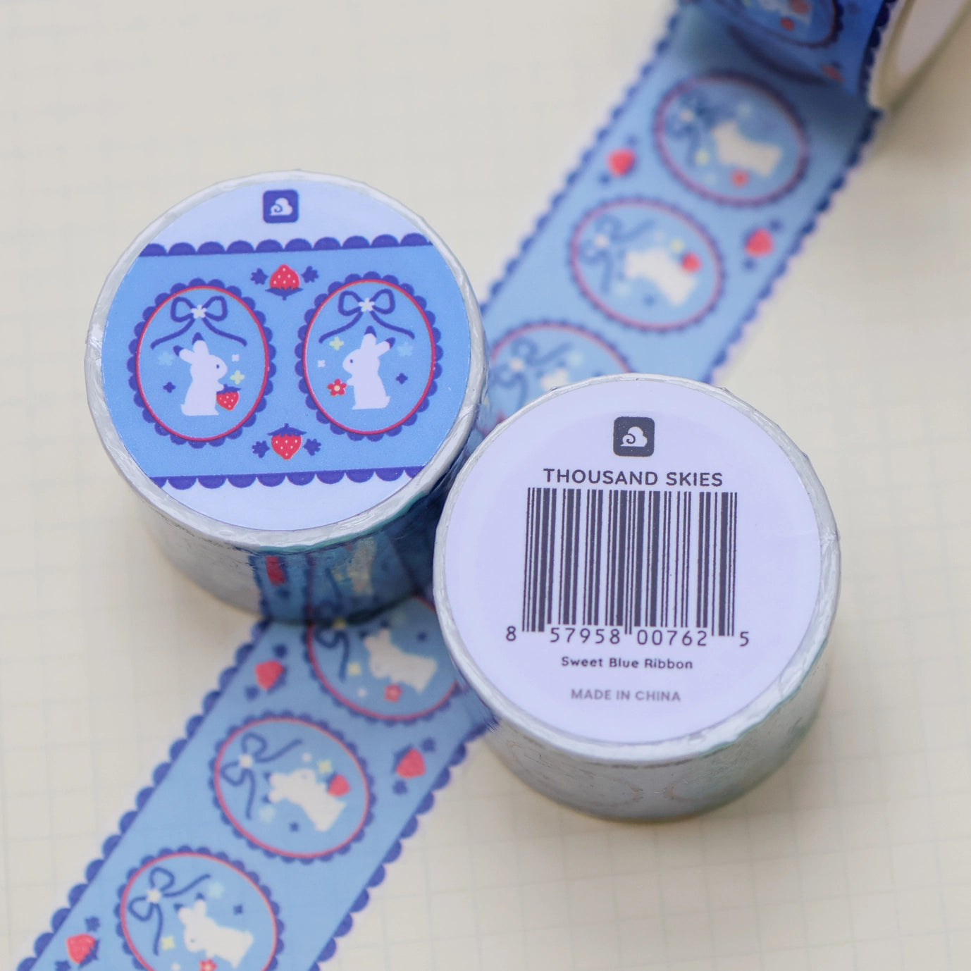 Sweet Blue Ribbon - 30mm Washi Tape (Foil)