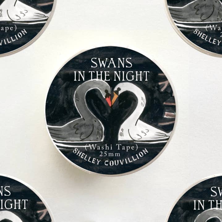 Swans In The Night Washi Tape