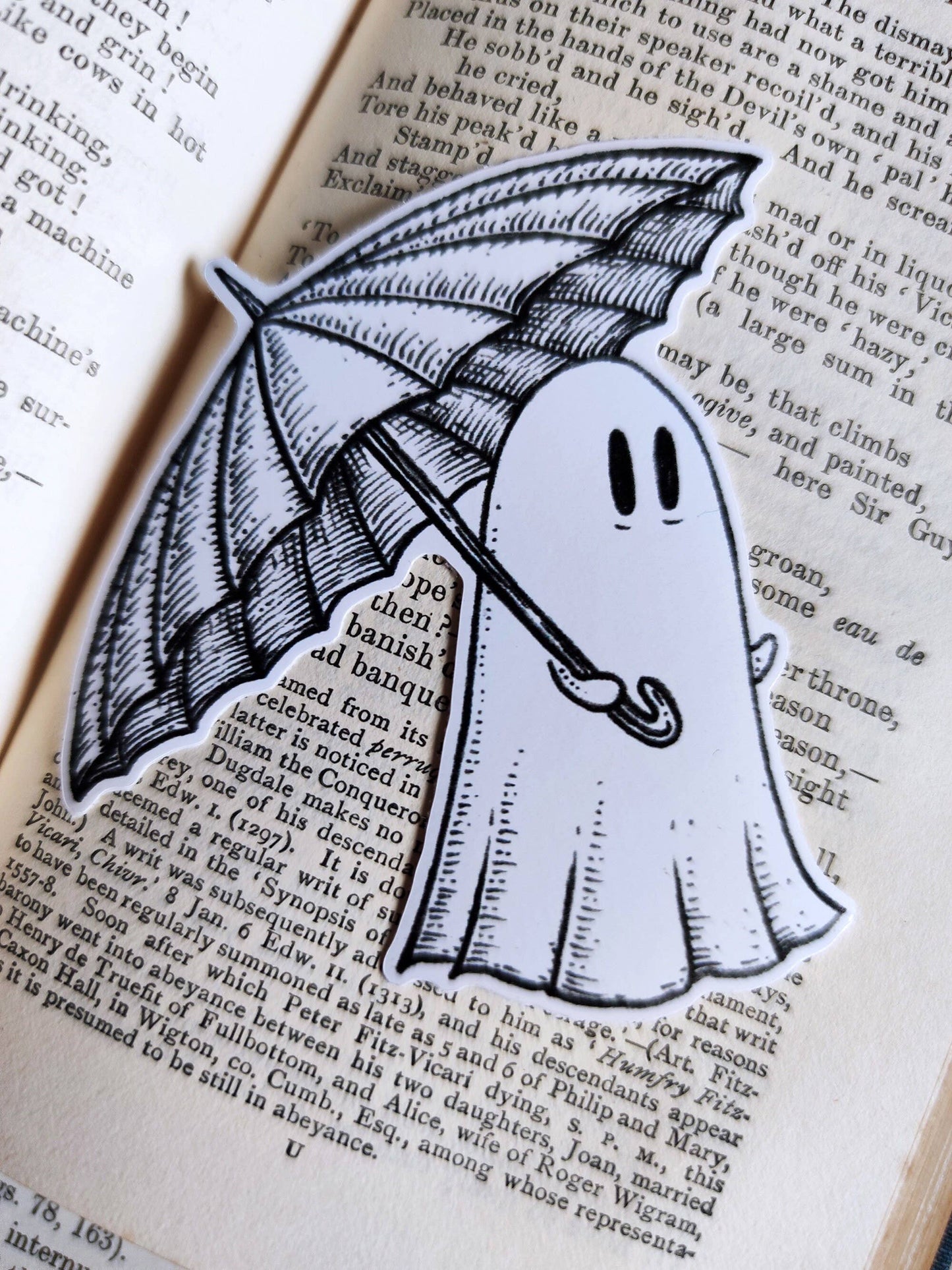 Rainy Day Ghost Vinyl Sticker