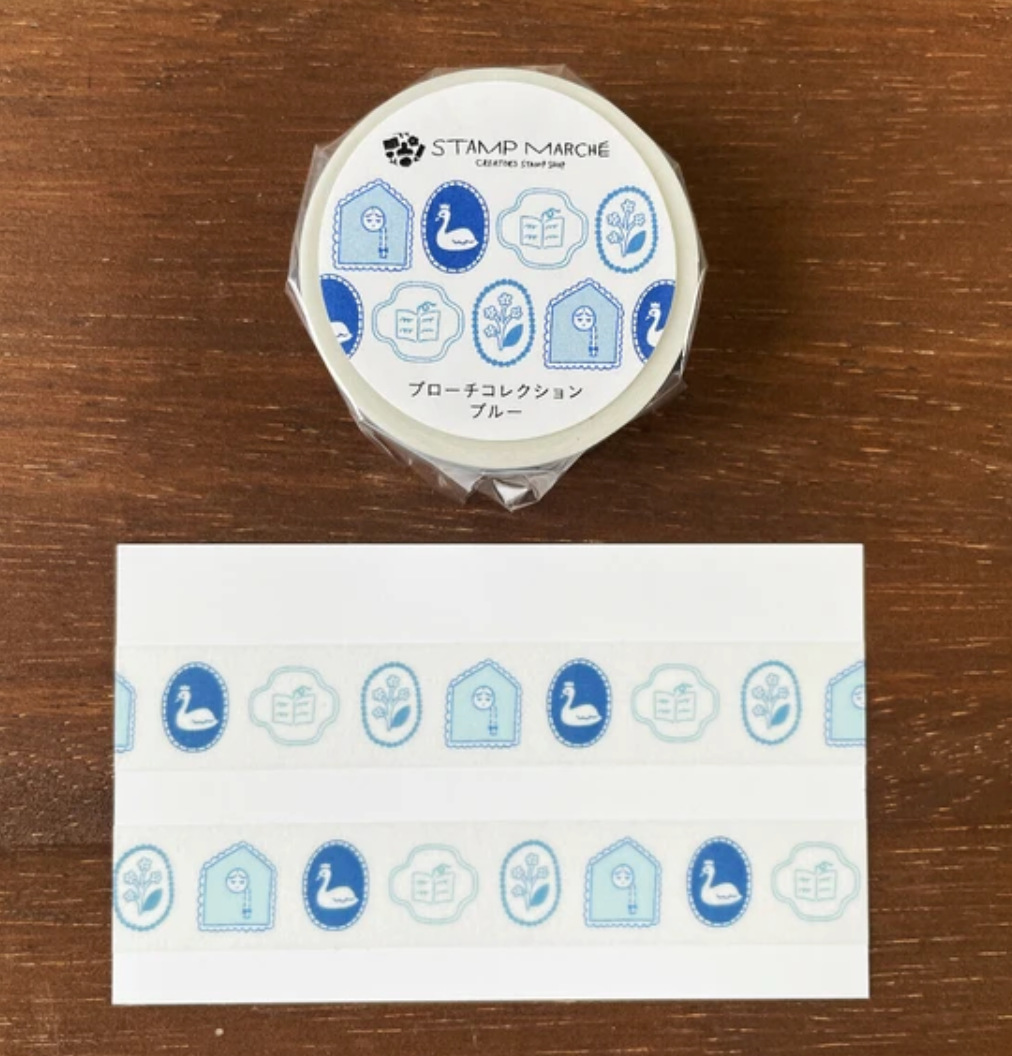 Blue Brooch Masking Tape