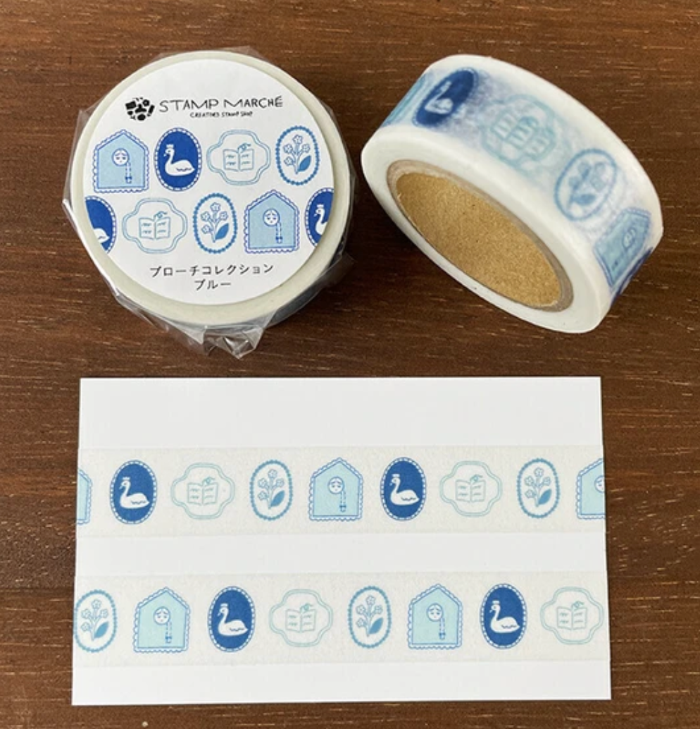 Blue Brooch Masking Tape