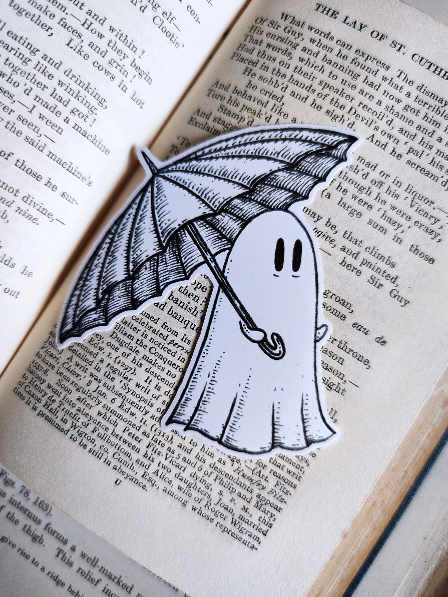 Rainy Day Ghost Vinyl Sticker