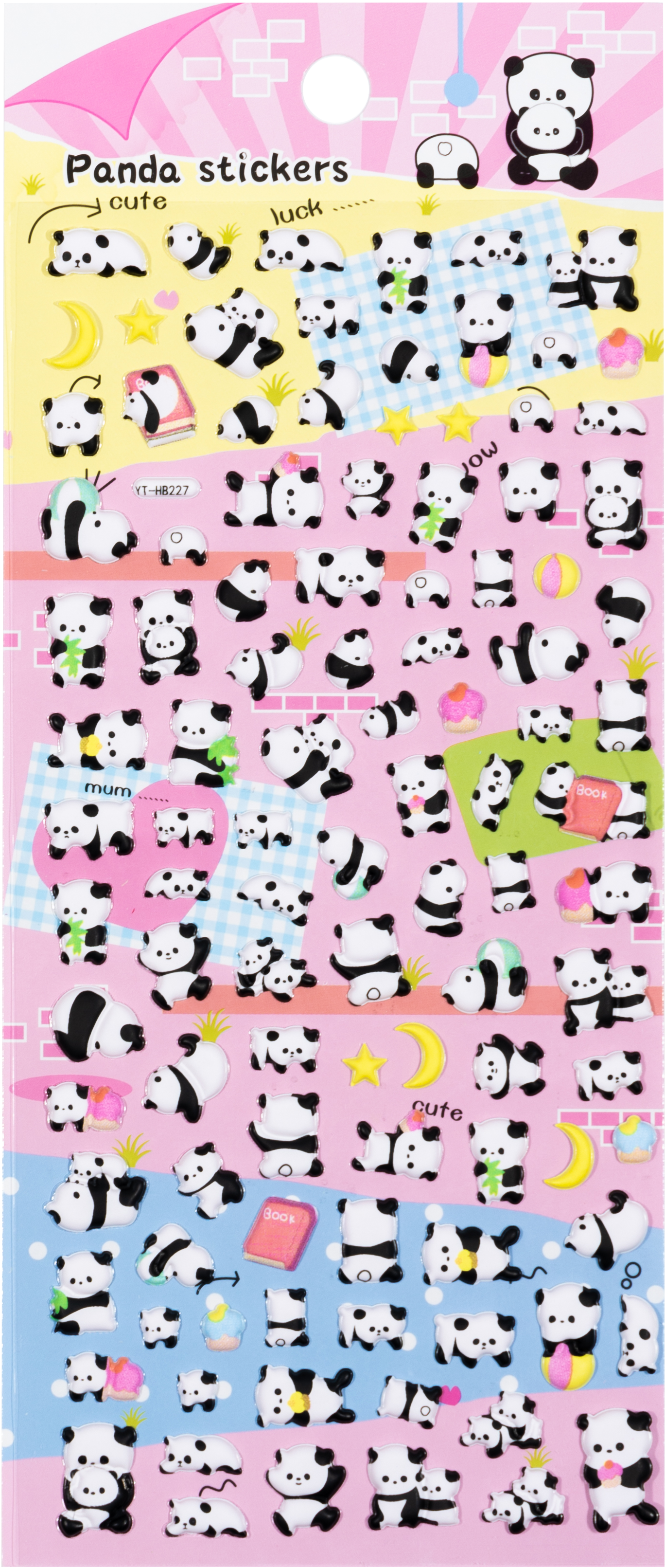 Panda Tiny Puffy Stickers