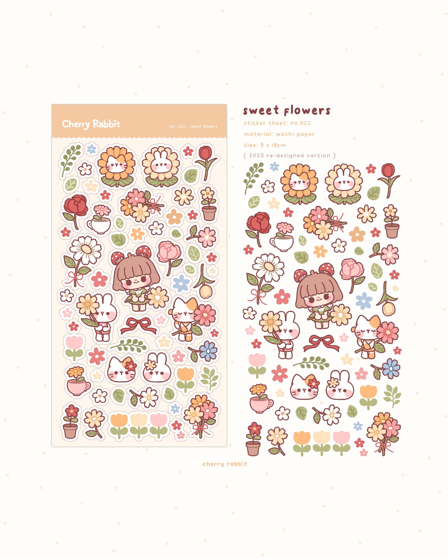 Sweet Flowers Sticker Sheet no.022