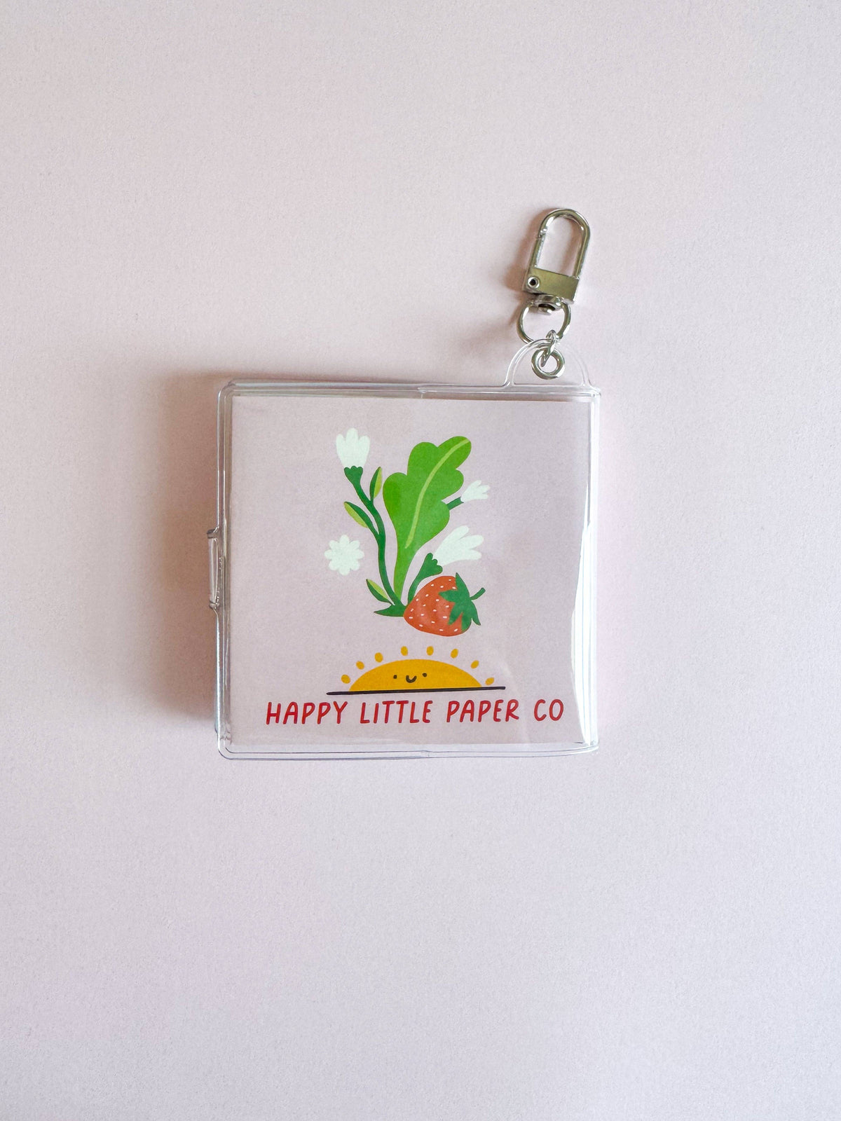 Mini Notebook Bag Charm Keychain - Strawberry