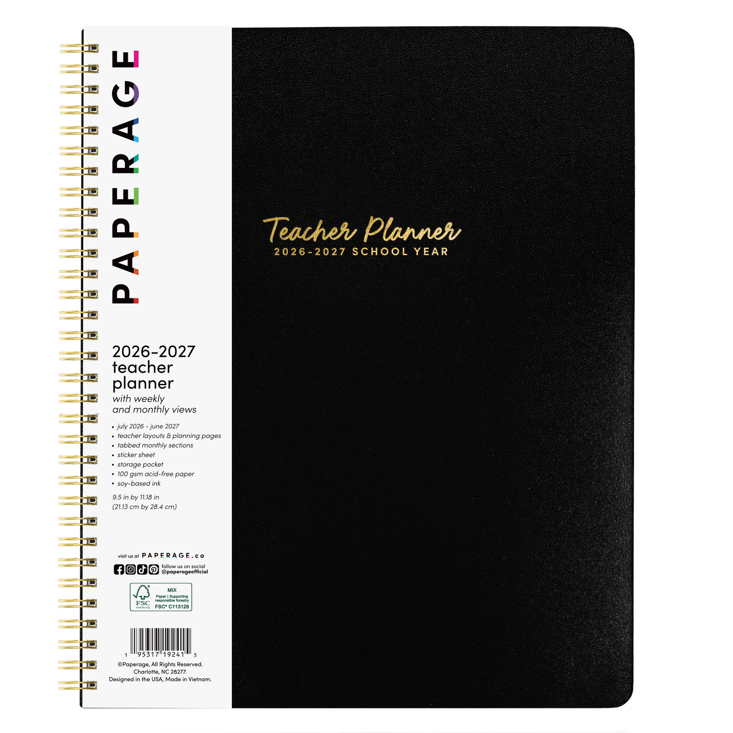 2026 - 2027 Teacher Planner with Weekly and Monthly Views
