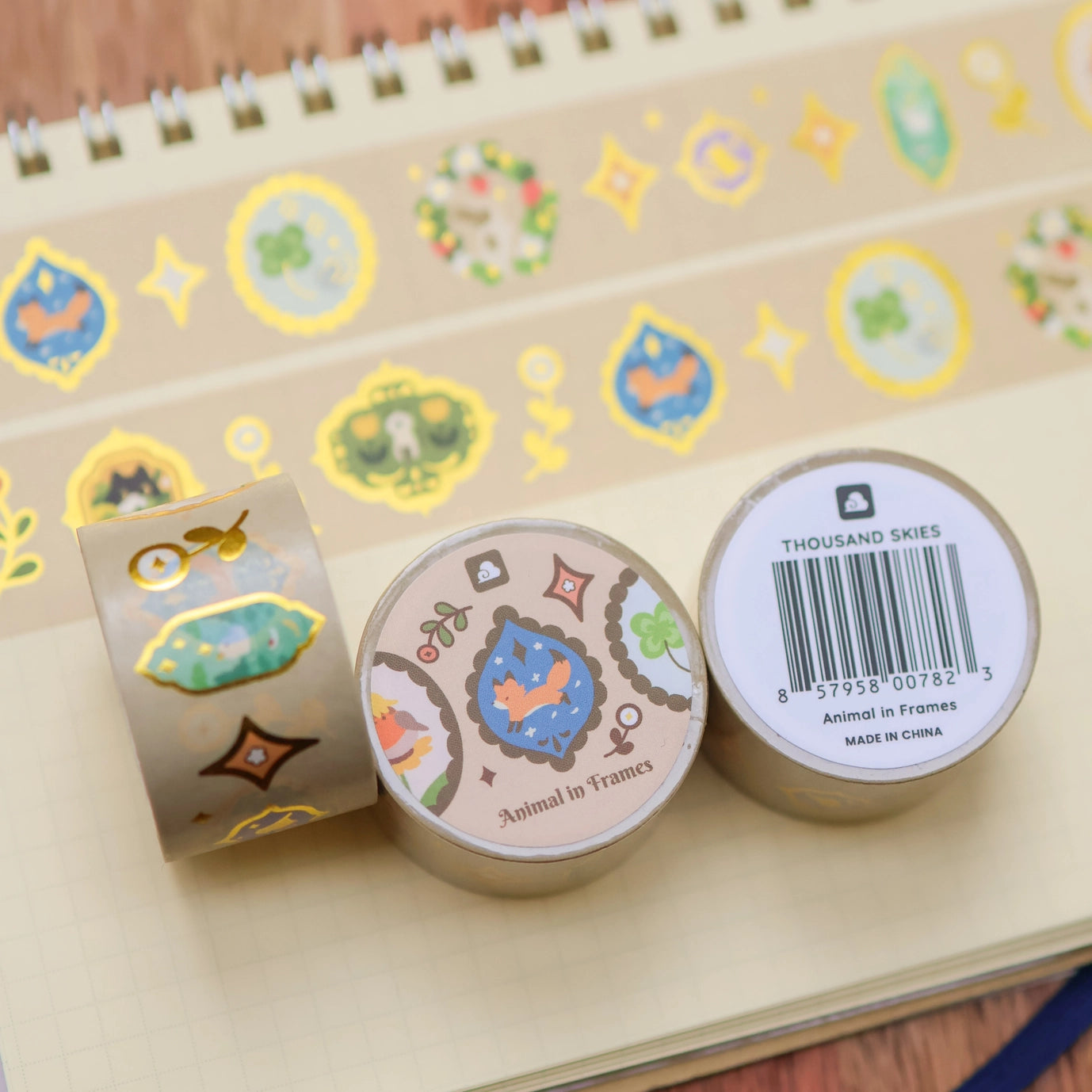 Animal in Frames - 25mm Washi Tape (Foil)