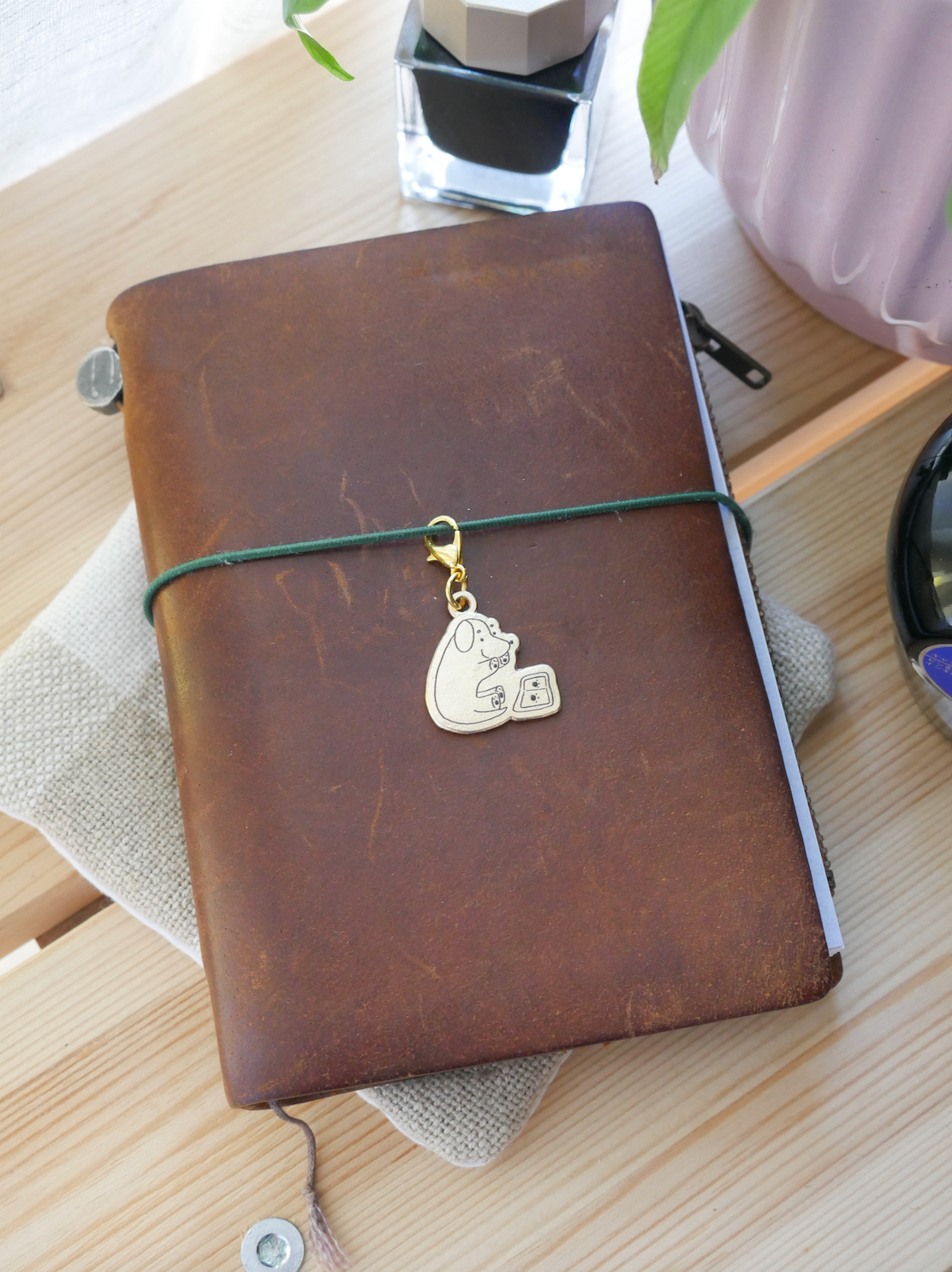 "paw prints" brass charm