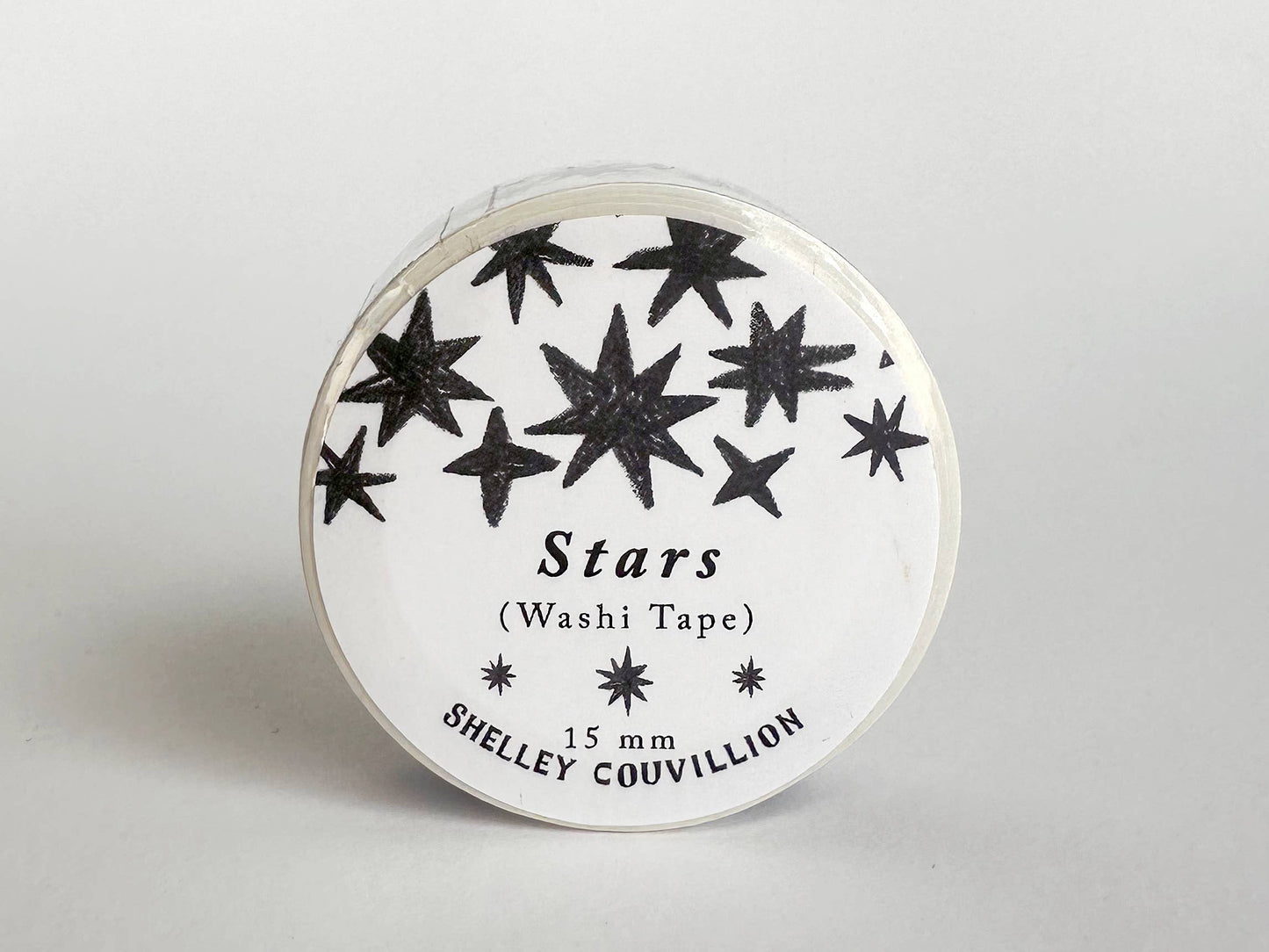 Stars Black and White Pattern Washi Tape