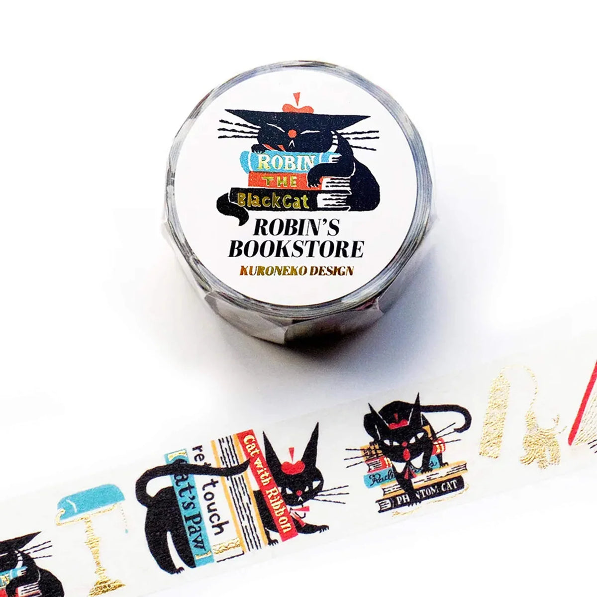 Robin the Cat's Bookstore Washi