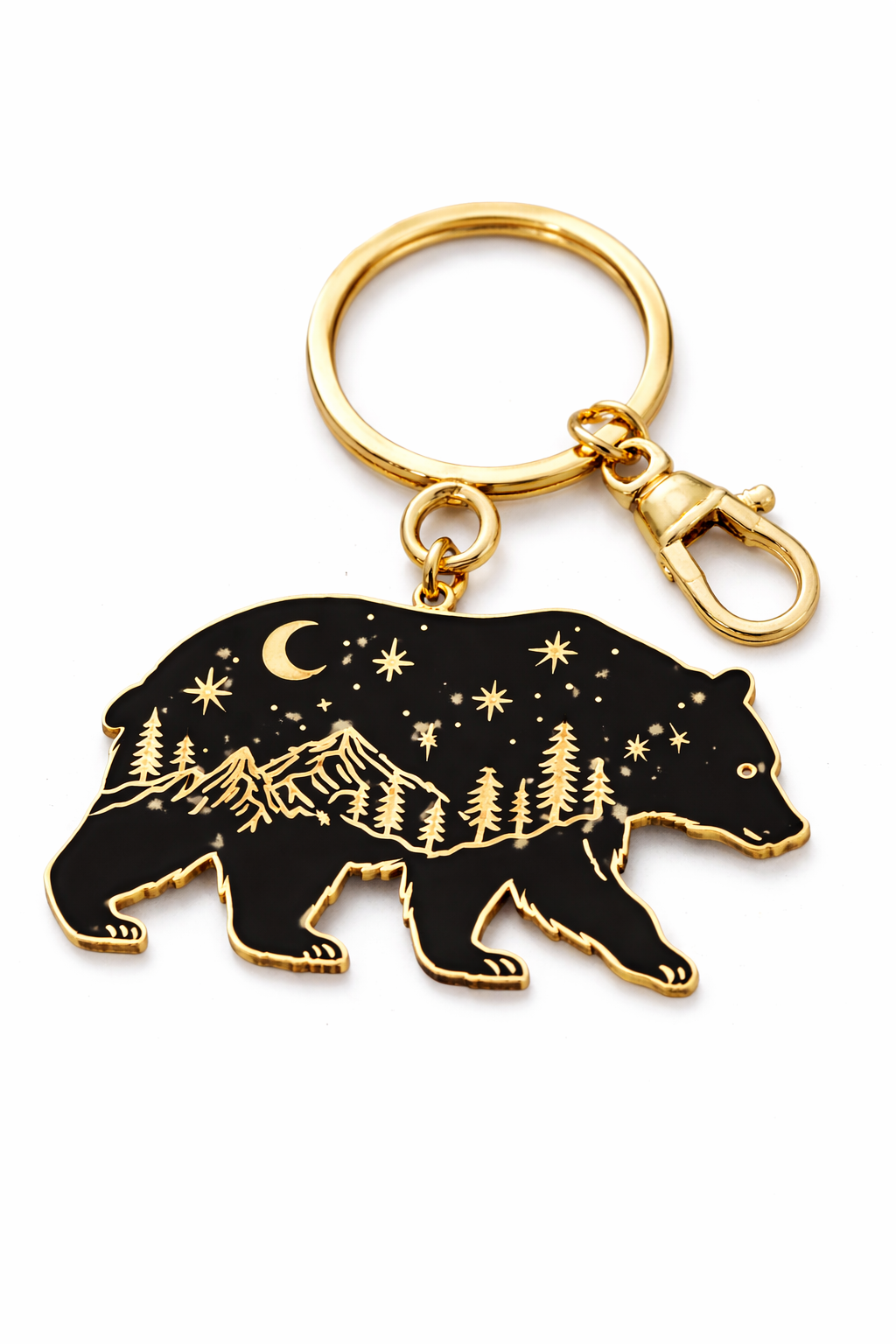Twilight Bear Keychain Charm, Gift for Camp & Nature Lovers