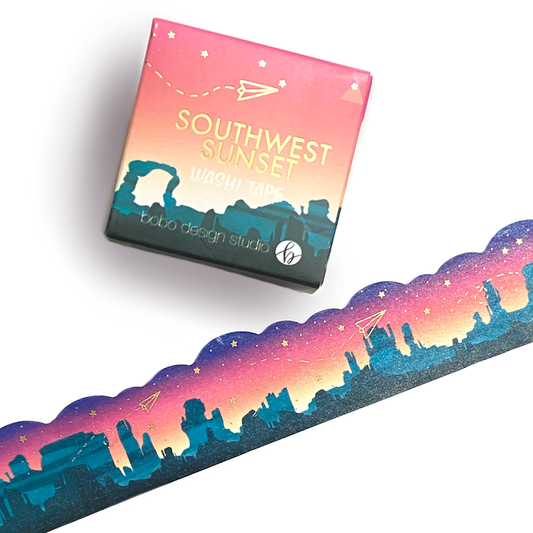 Southwest Sunset - Gold Foil Cloud Cut Washi Tape