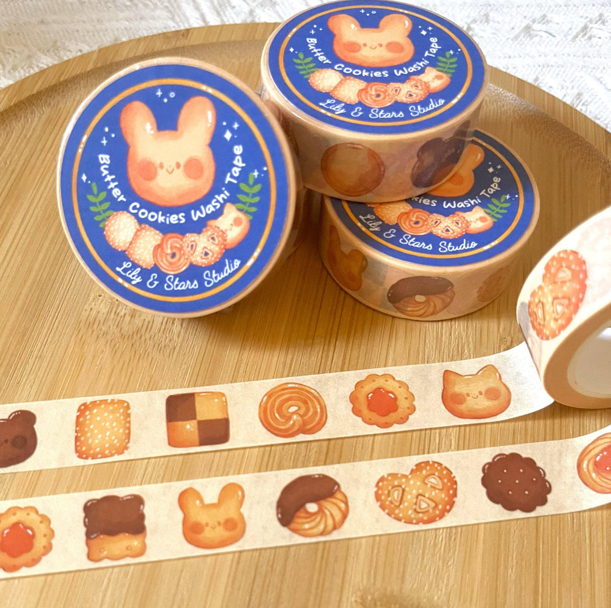 Butter Cookies Washi Tape • Kawaii Scrapbooking • Planner Tape (15mm x 10m)
