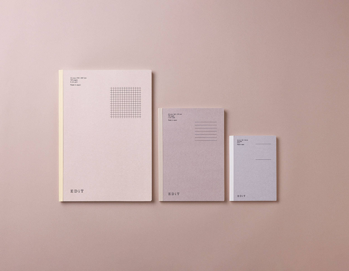 EDiT A5 Lightweight Notebook – 3 Layout (Grid, Ruled, Blank)