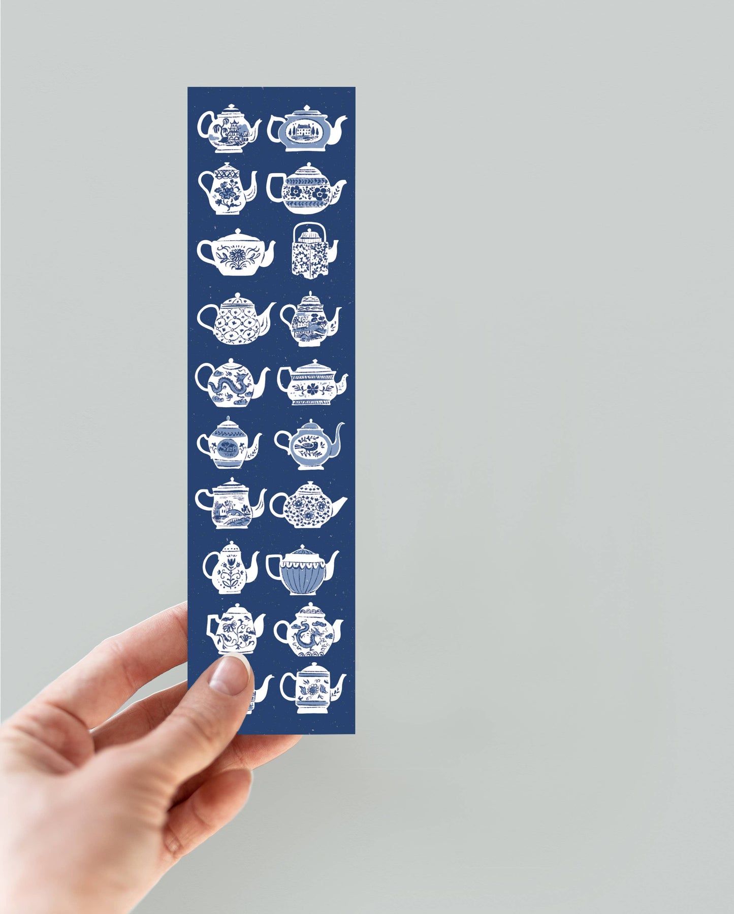 Blue & White Teapots Bookmark