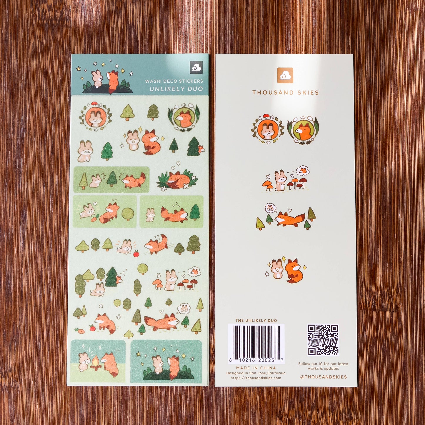 Sticker Sheet (Washi) - Unlikely Duo