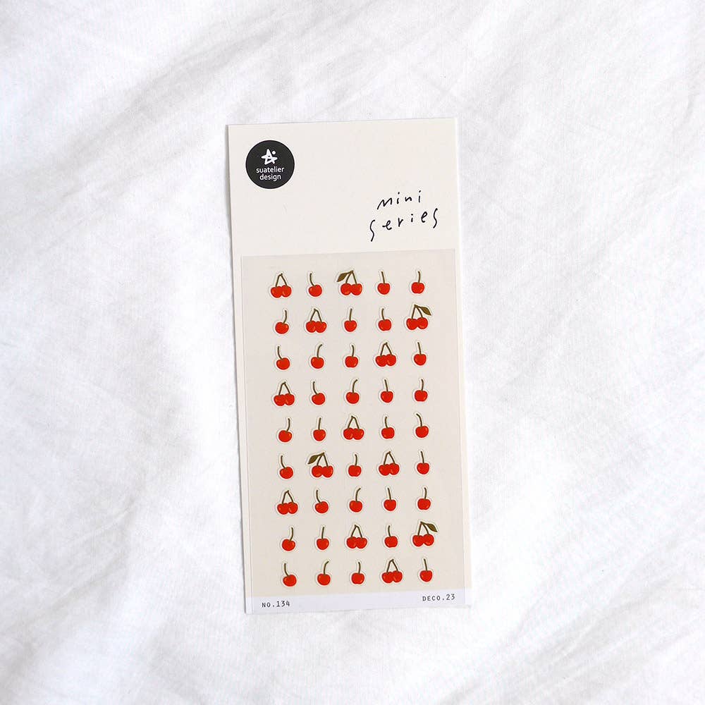 Suatelier-no.134 Deco.23 cherries Sticker Sheet