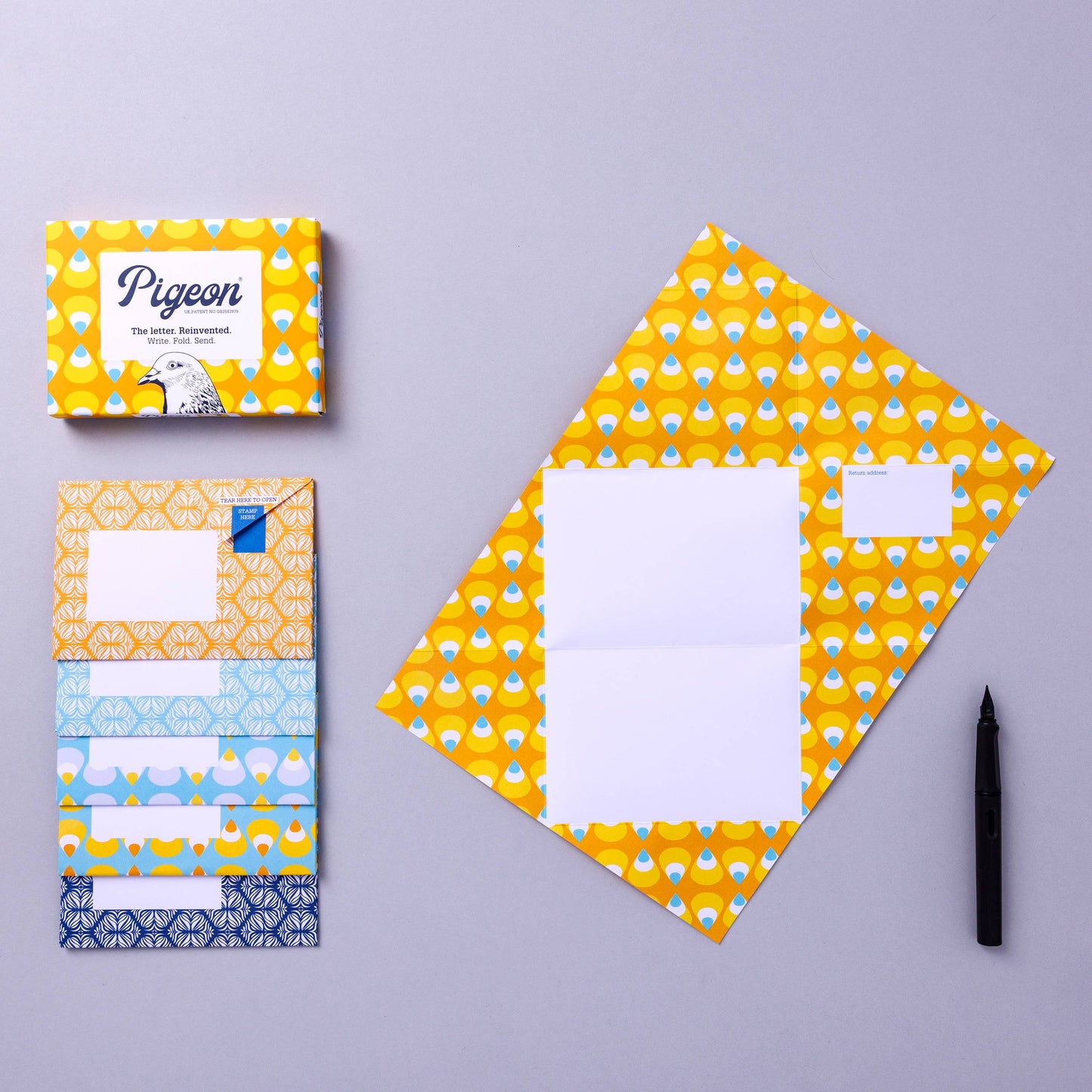 Pencil Pigeon, Folding Stationery Letter Set – Pack of 6