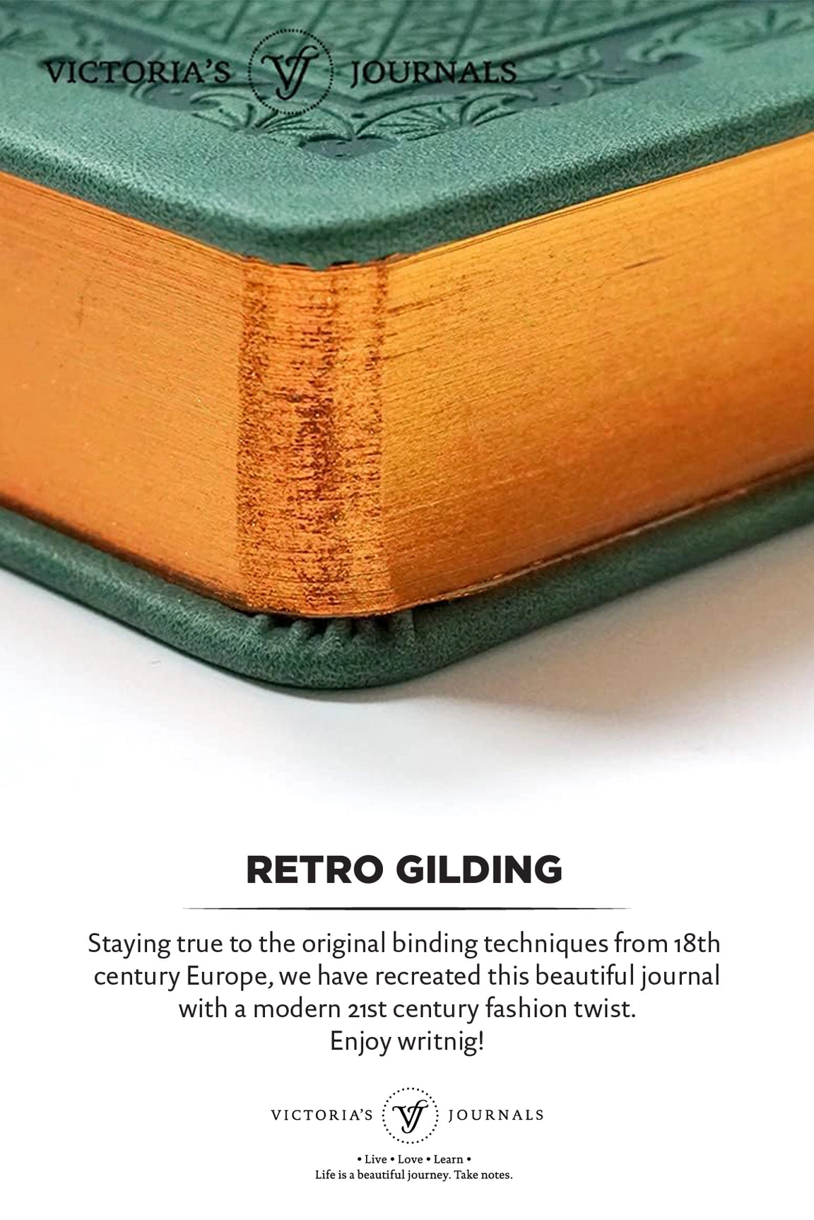 Victoria's Journals Vintage Style Diary Hard Cover (Green)