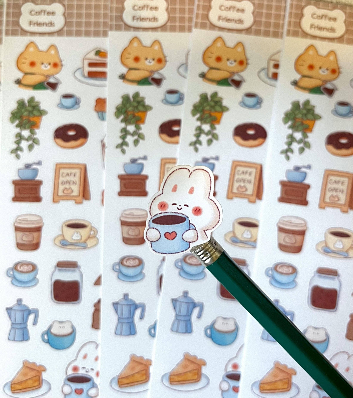 Coffee Friends Sticker Sheet • Kawaii Cafe • Matte Stickers