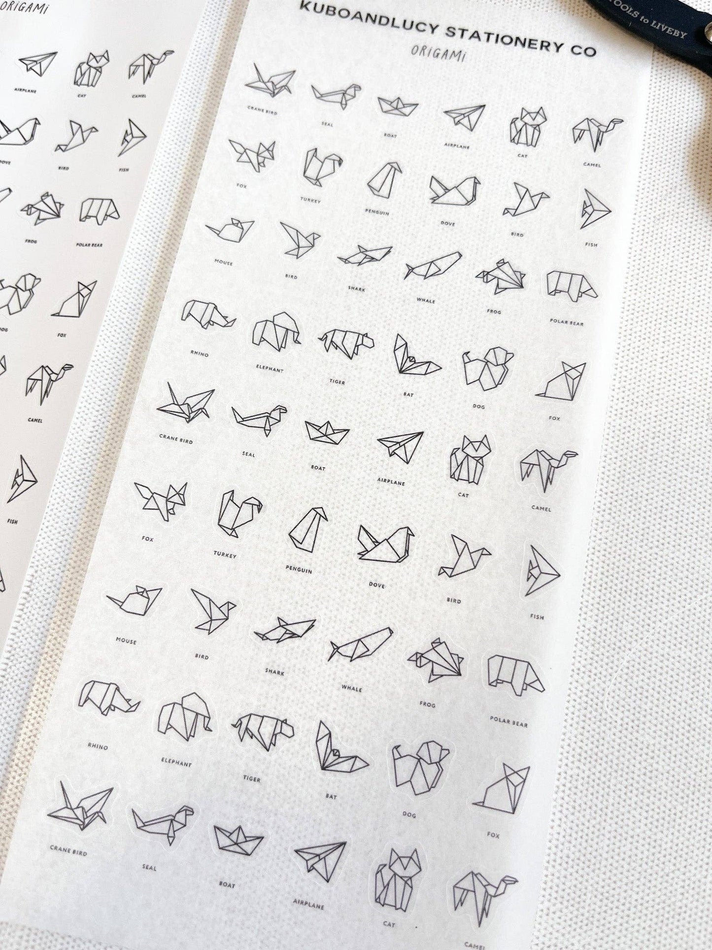 Kuboandlucy Stationery Co | Tiny Animal Origami Sticker Sheet