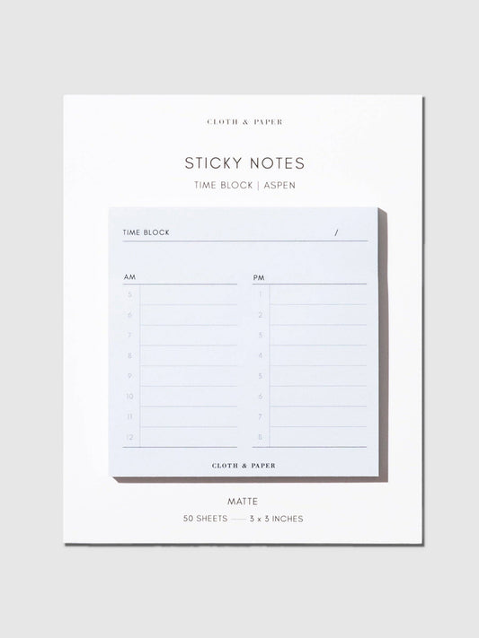 Time Block Sticky Note