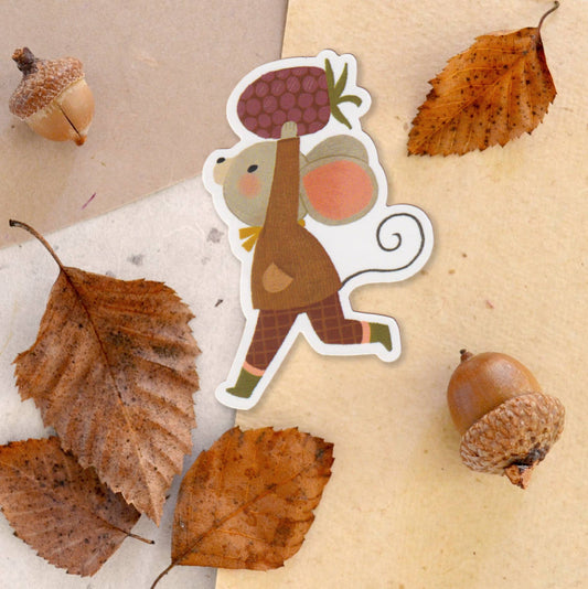 Harvest Mouse & Blackberry Sticker