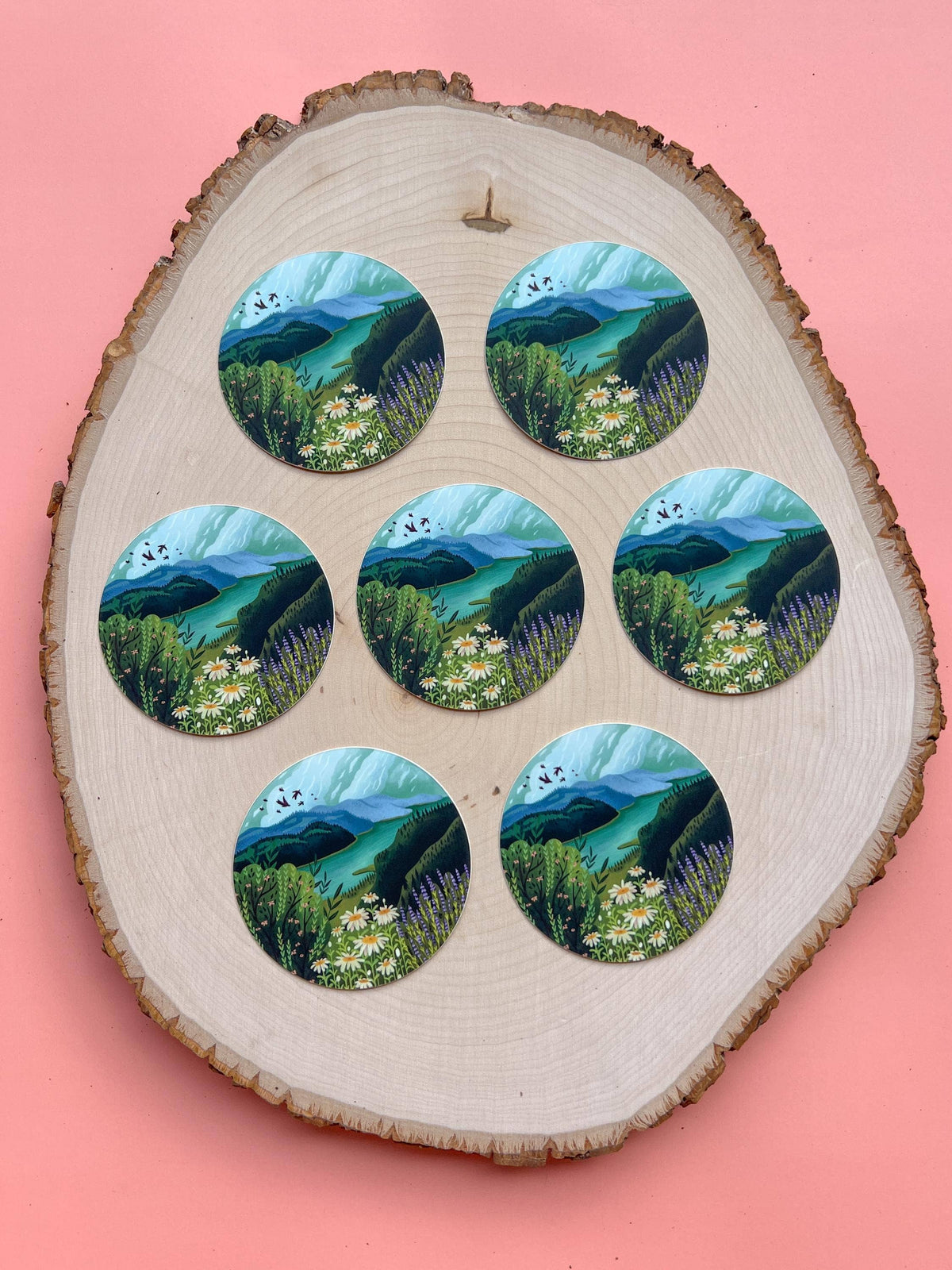 River and Mountains Nature Sticker, Columbia River PNW