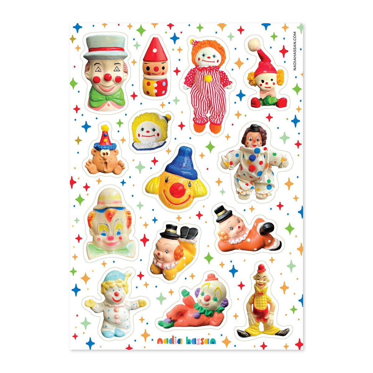 Clowning Around 5x7 Sticker Sheet