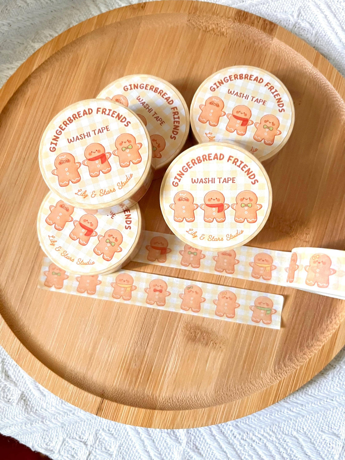 Gingerbread Cookies Washi Tape • Christmas Stationery • Planner Tape (15mm x 10m)