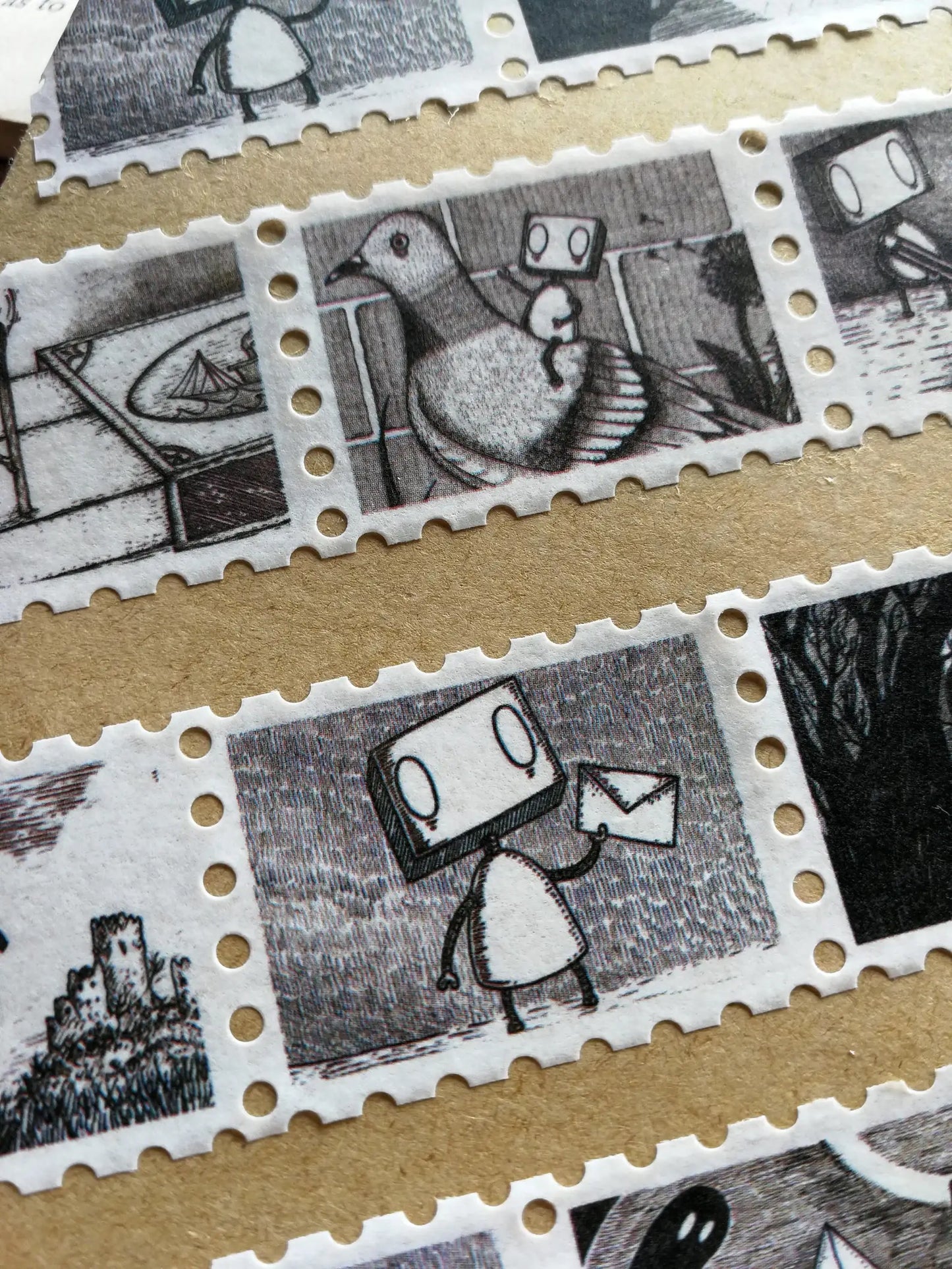 Robot Stamps Washi Tape- Landscape Format