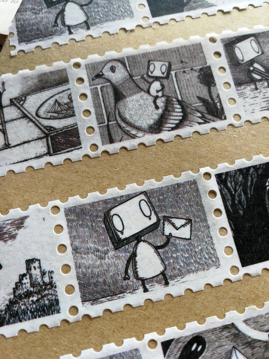 Robot Stamps Washi Tape- Landscape Format