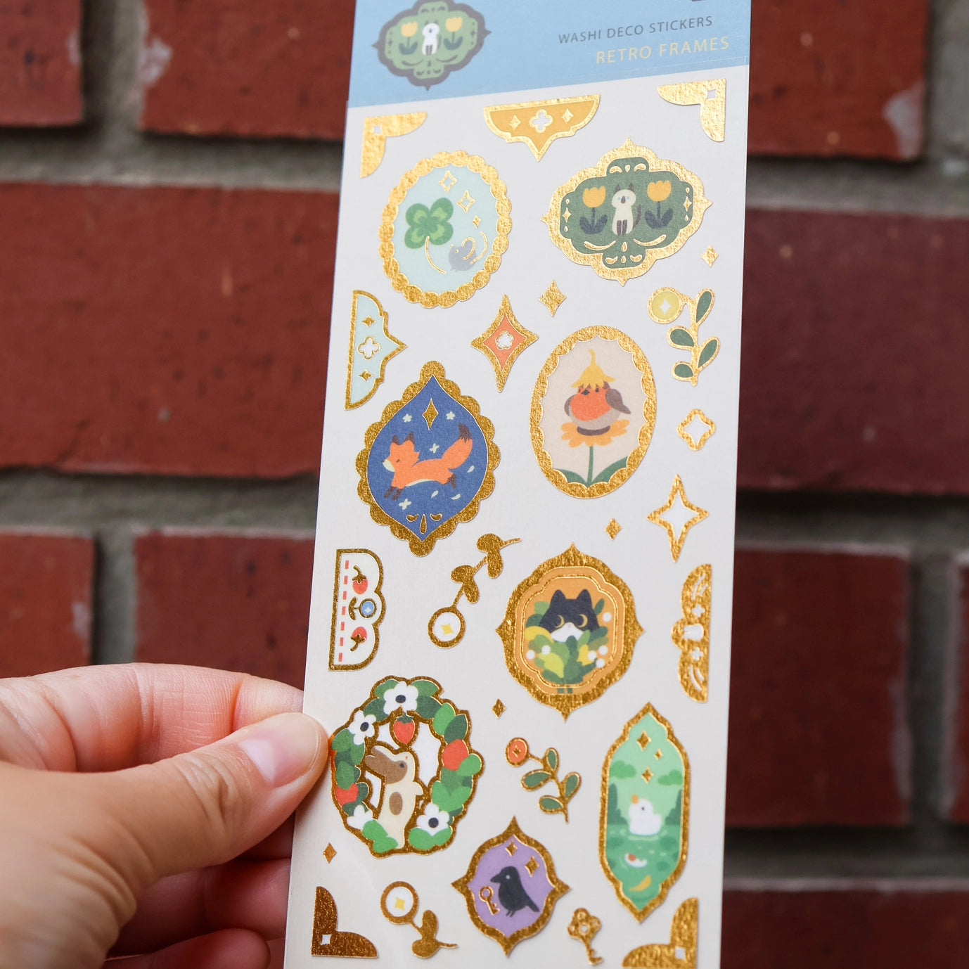 Retro Frames (Gold Foil) - Sticker Sheet (Washi)