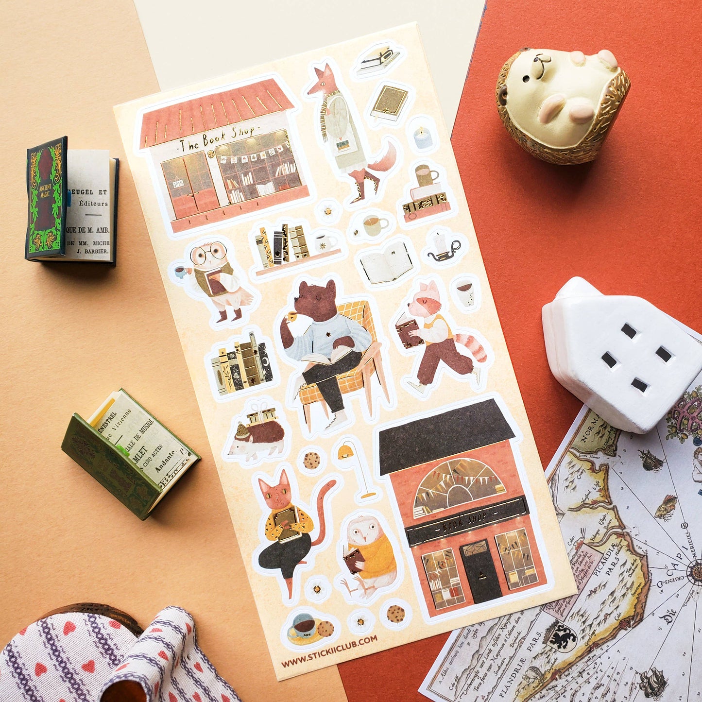 To the Bookshop Sticker Sheet (Gold Foil Accents)