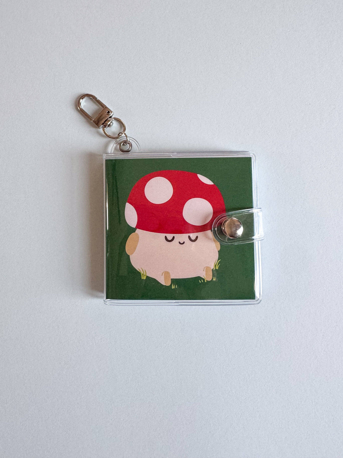 Mini Notebook Bag Charm Keychain - Mushroom (Food, Cute, Smiley)