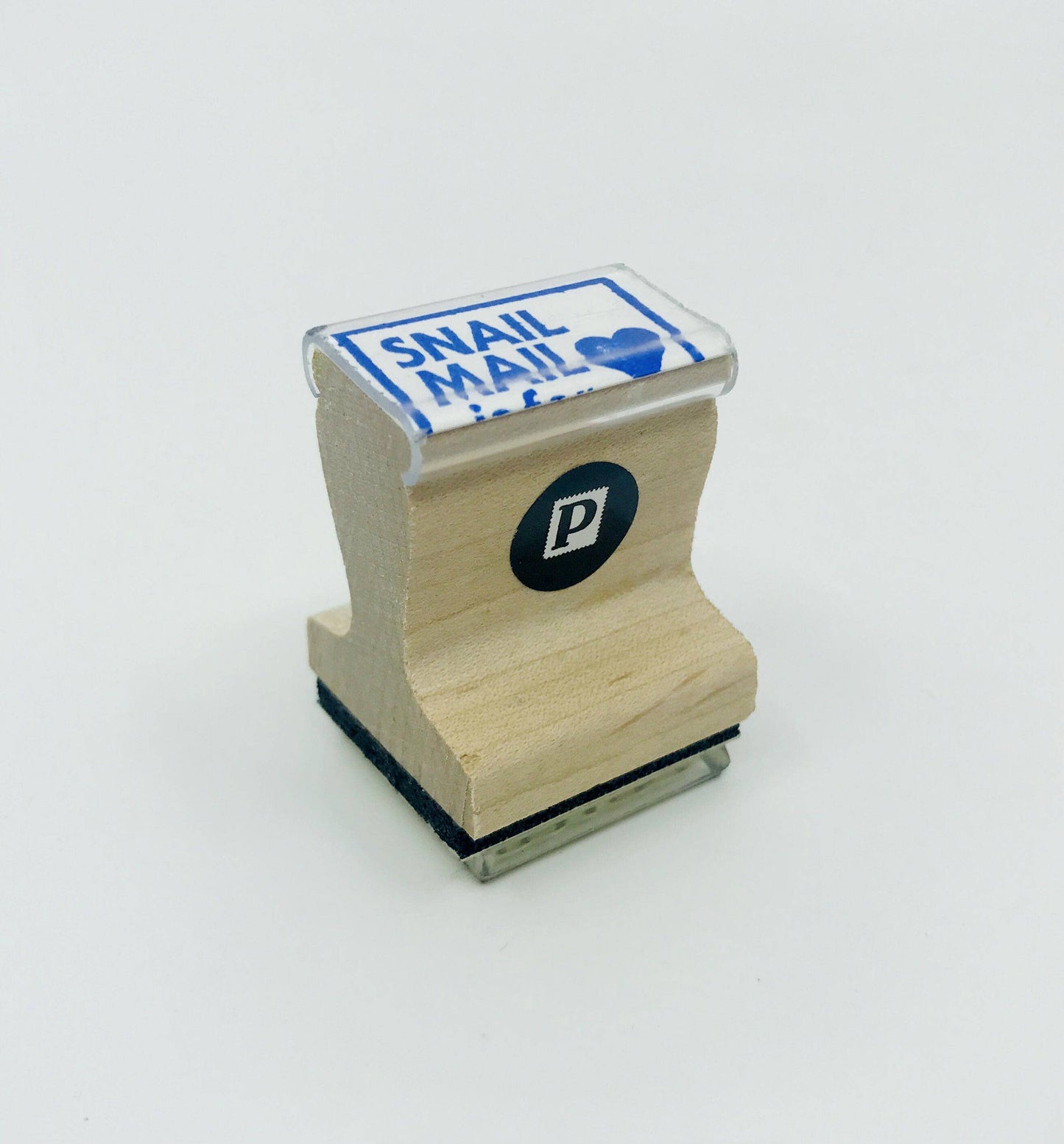 Snail Mail is for Lovers ❤️ Wooden Handle Rubber Stamp