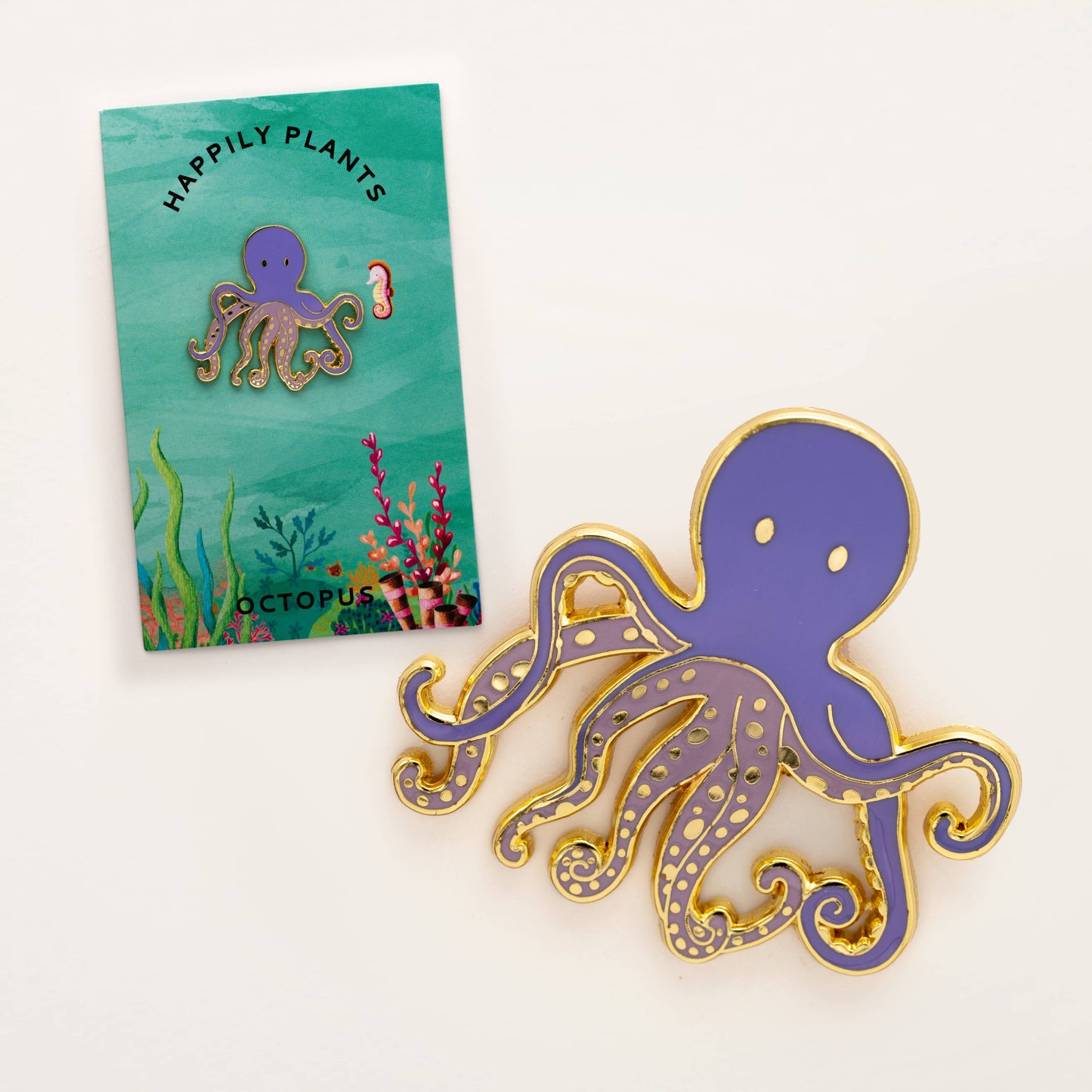 Octopus Lapel Pin Brooch, Coastal Beach Ocean Gifts