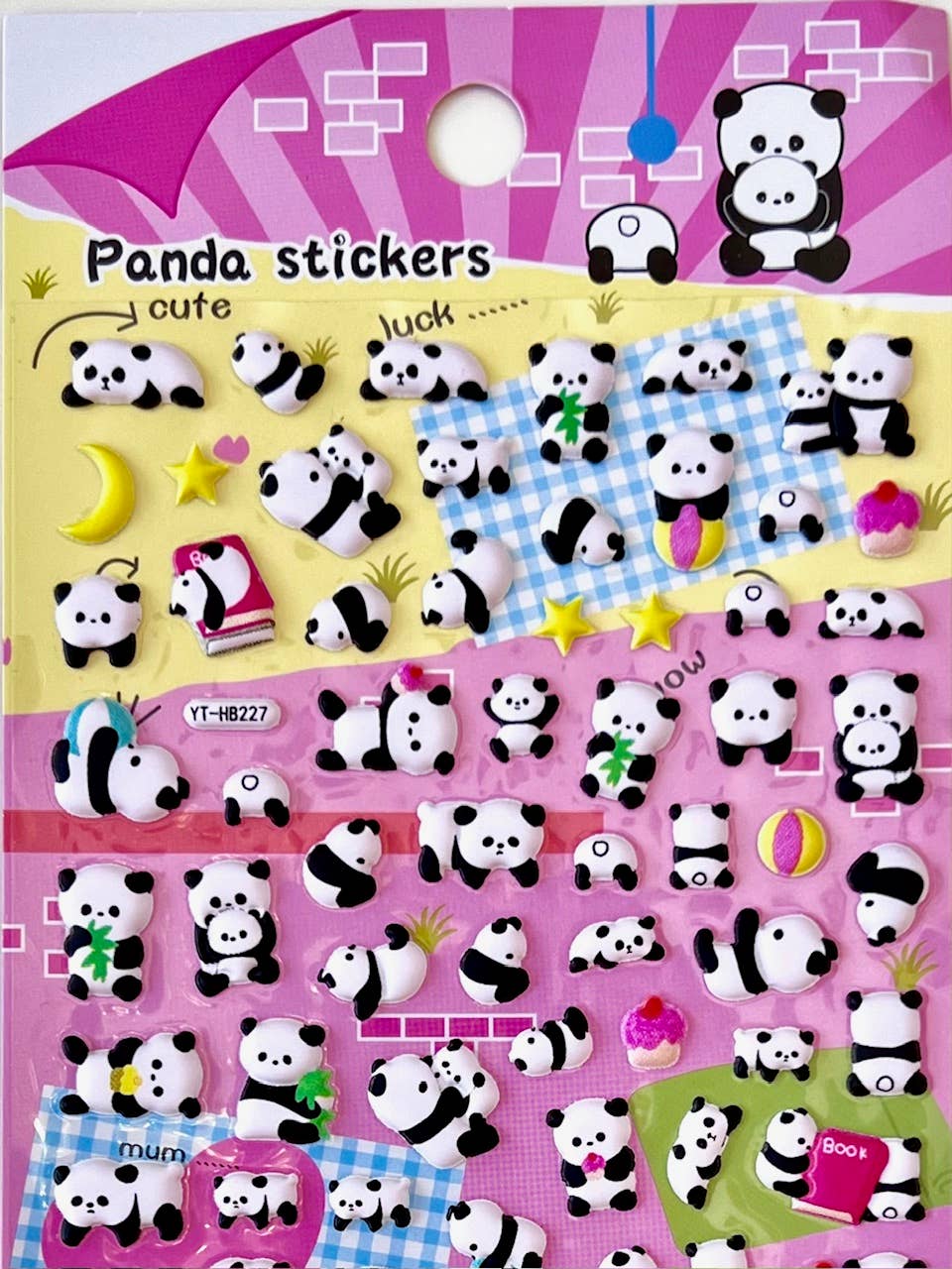 Panda Tiny Puffy Stickers