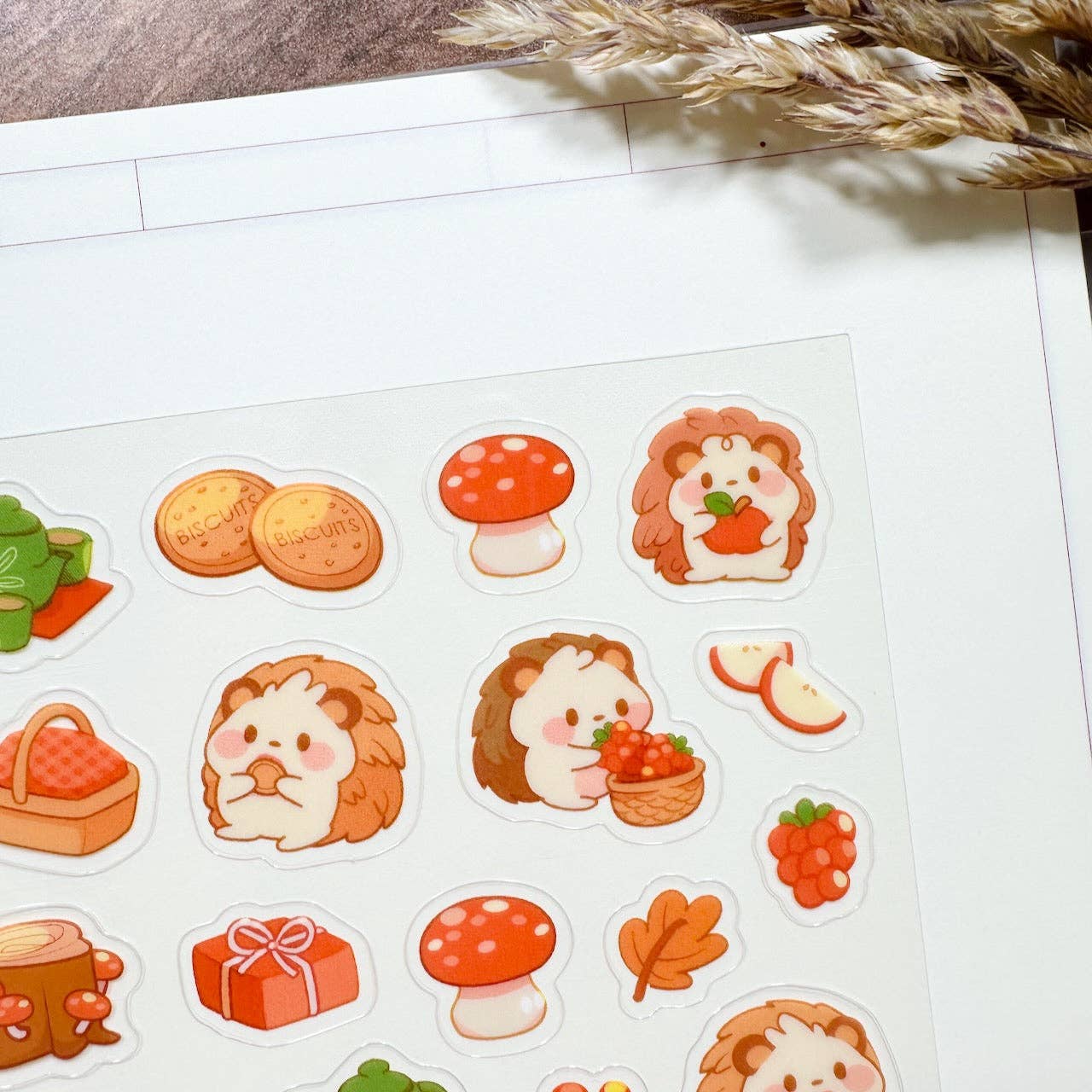 Hedgehog Tea Party Clear Sticker Sheet