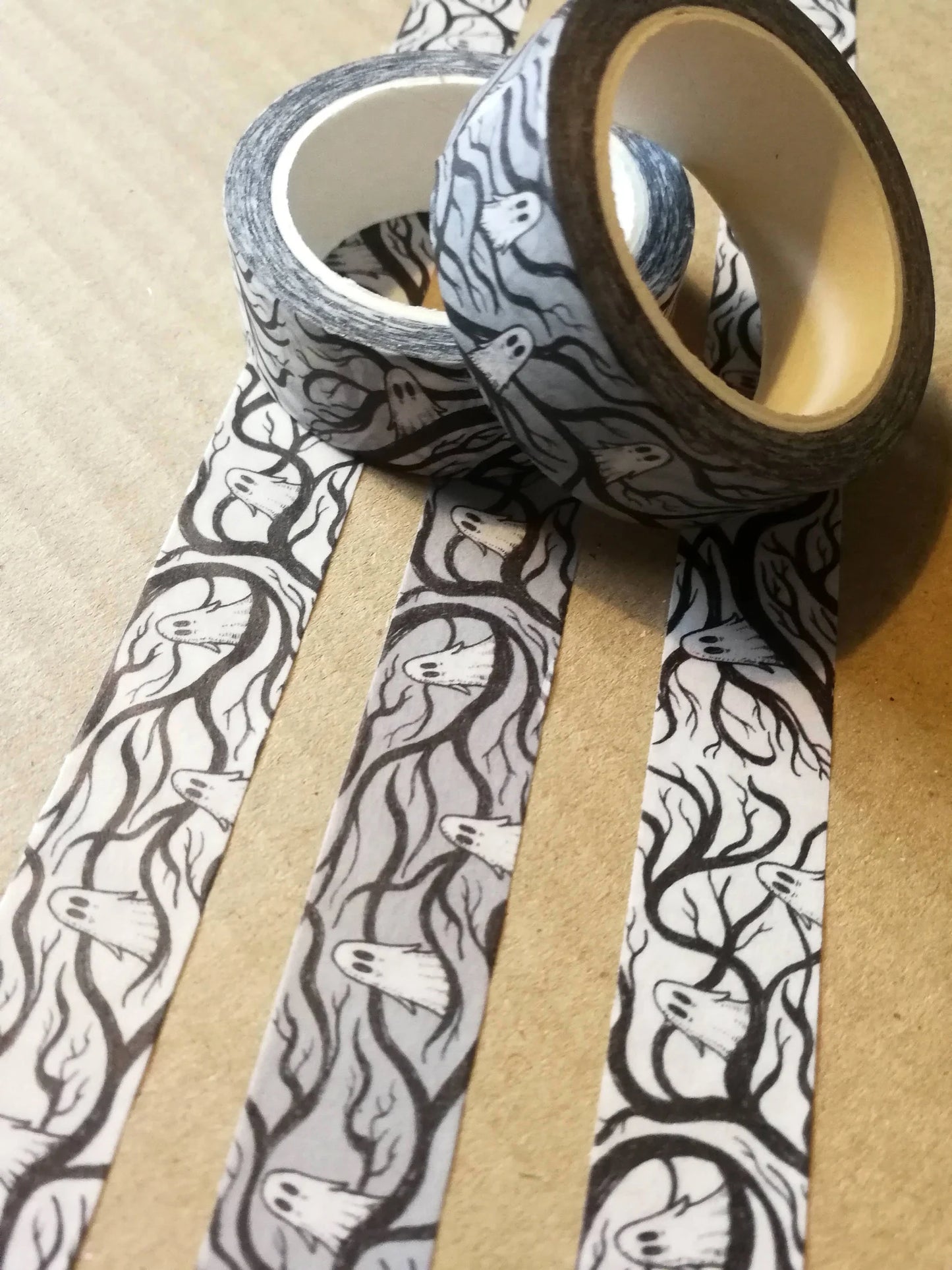 Spooky Branches Washi Tape (Gray Background)