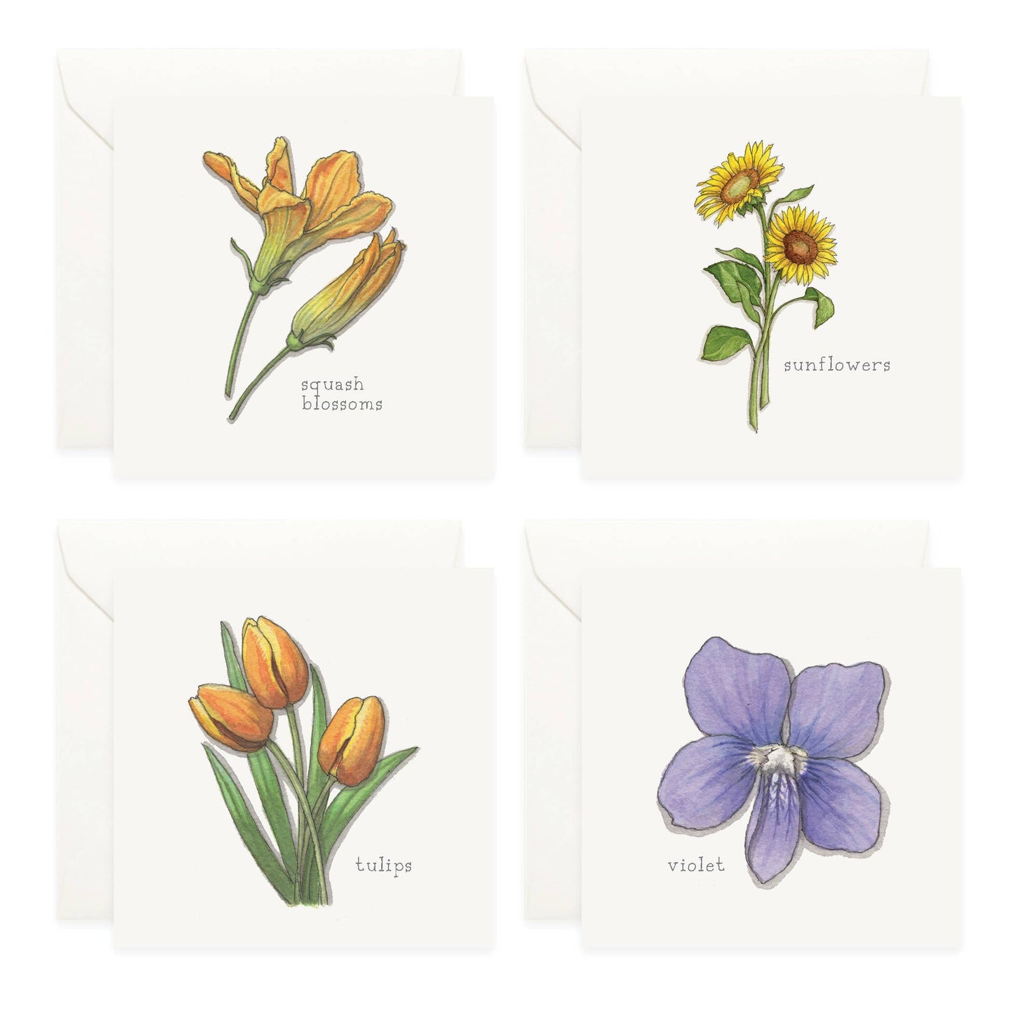 Mini Cards Set / Flowers 02