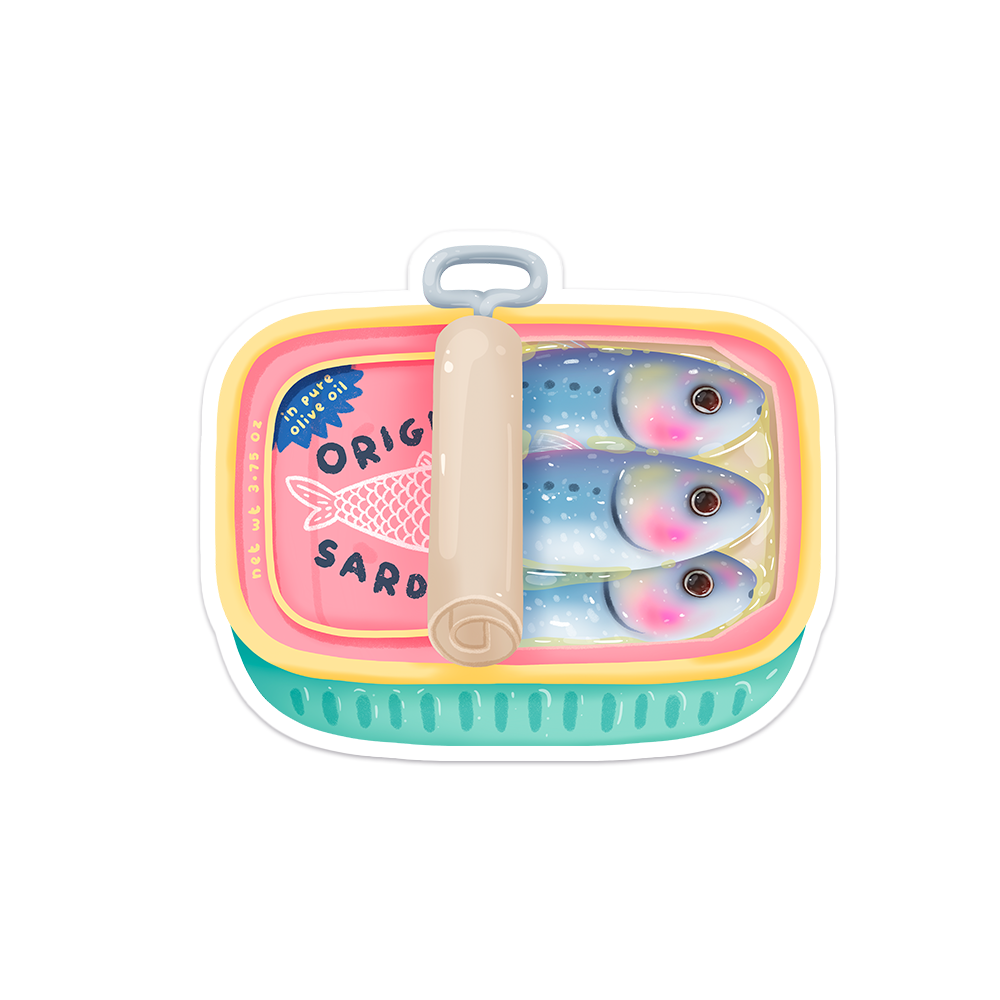 Canned Sardines Waterproof Vinyl Sticker