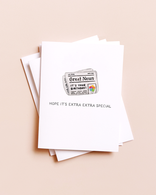 Extra Extra Special — Funny Newspaper Birthday Card