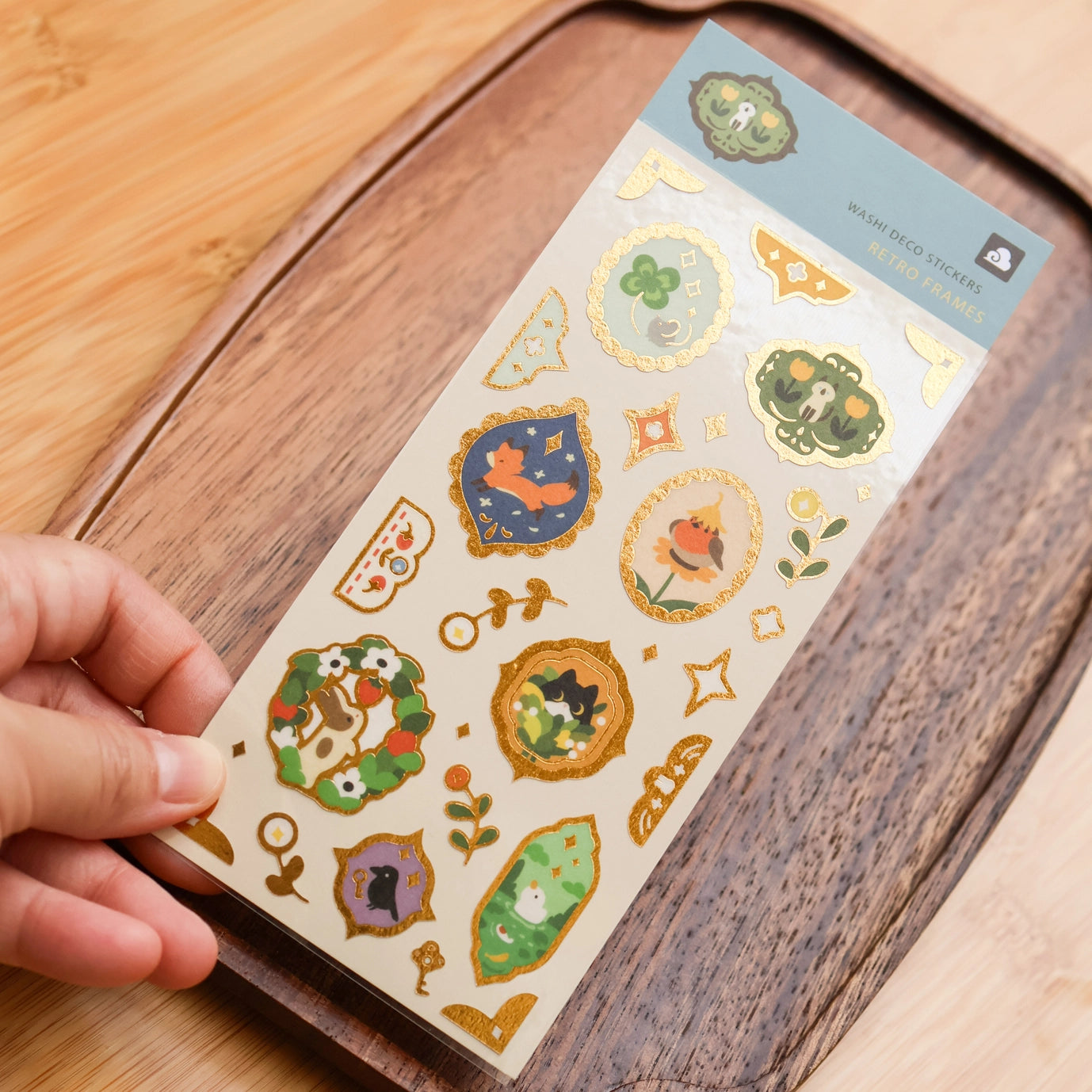 Retro Frames (Gold Foil) - Sticker Sheet (Washi)