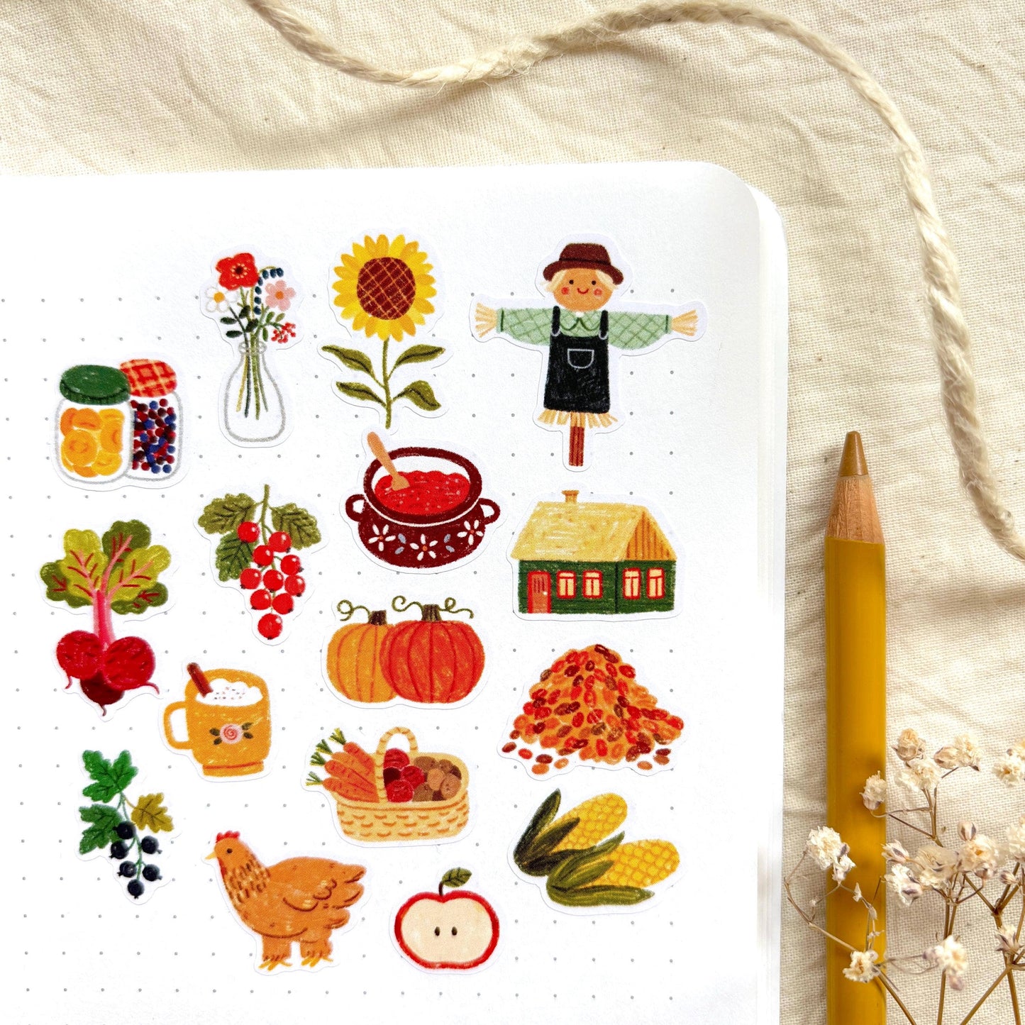 Harvest Time - Sticker Sheet | Autumn Seasonal Decor