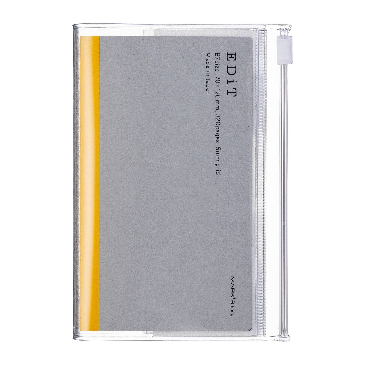 EDiT B7 Grid Notebook with PVC Cover & Zipper Pocket