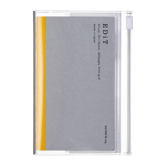EDiT B7 Grid Notebook with PVC Cover & Zipper Pocket