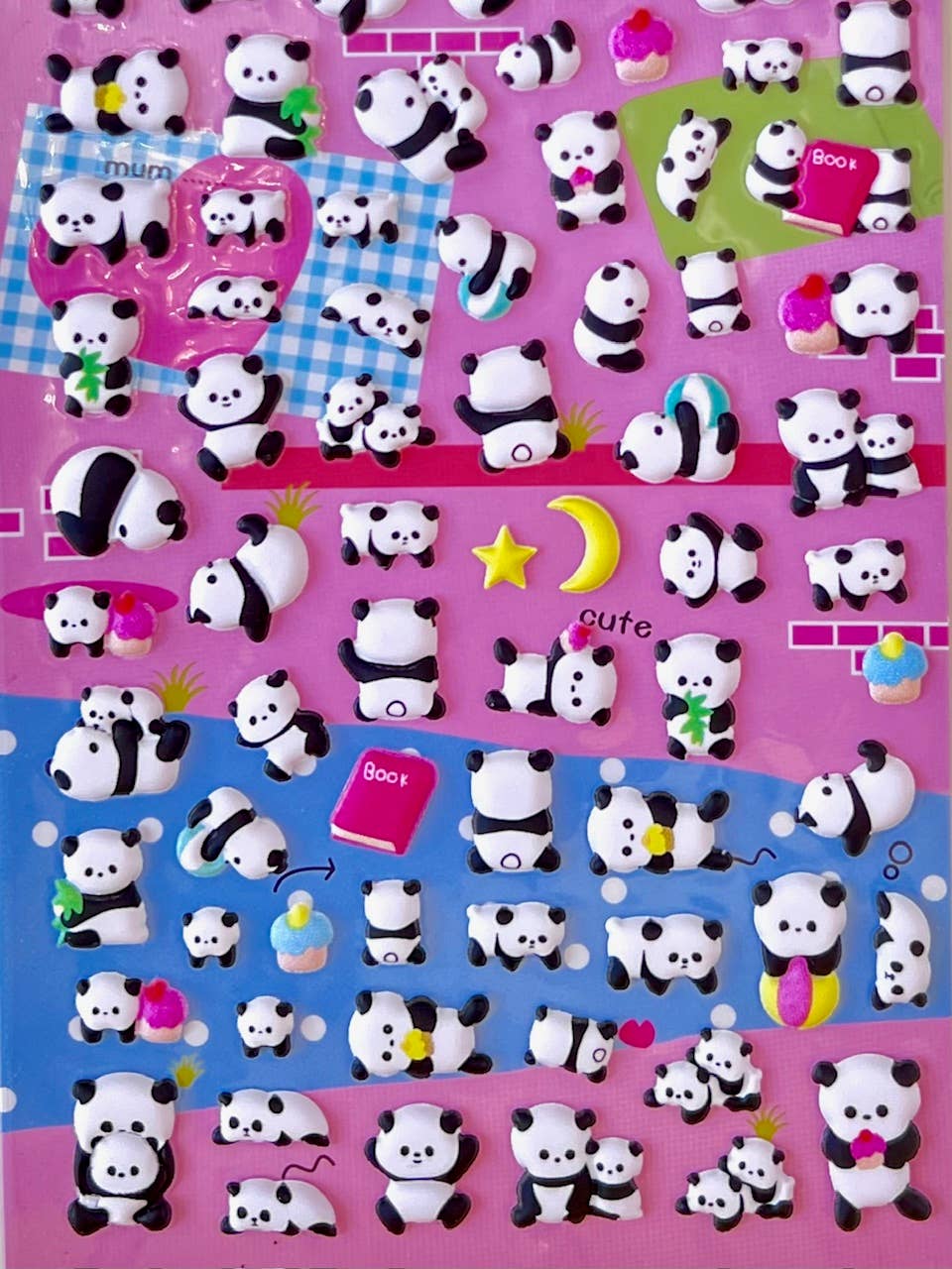 Panda Tiny Puffy Stickers