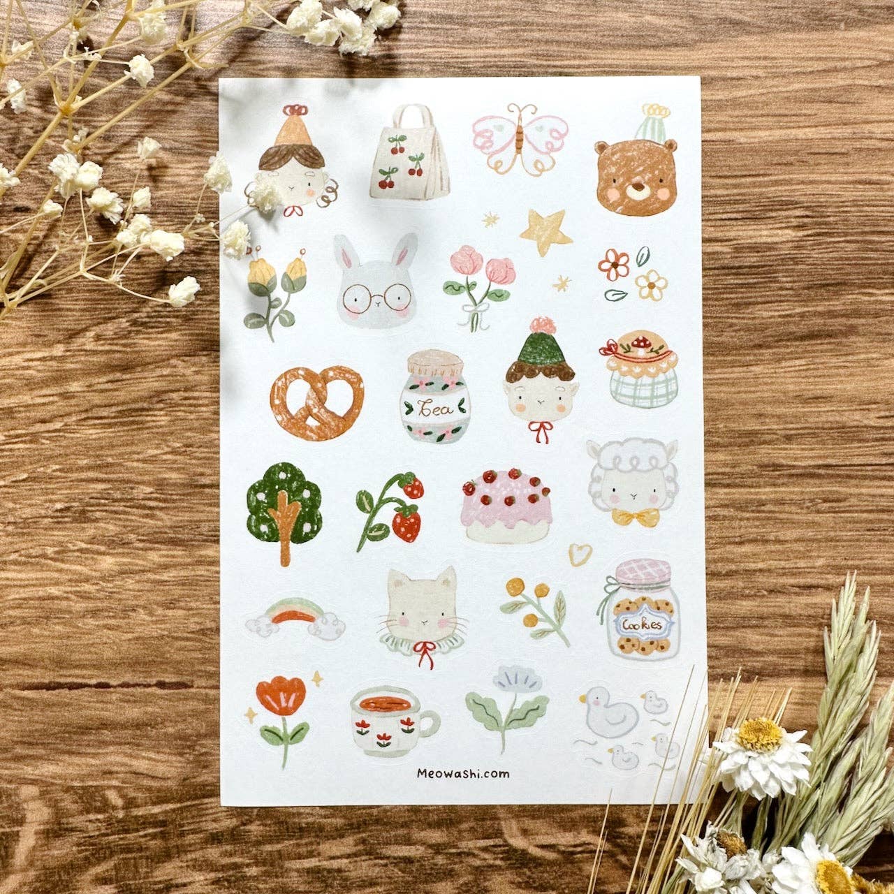 Cute Doodles Washi Sticker Sheet